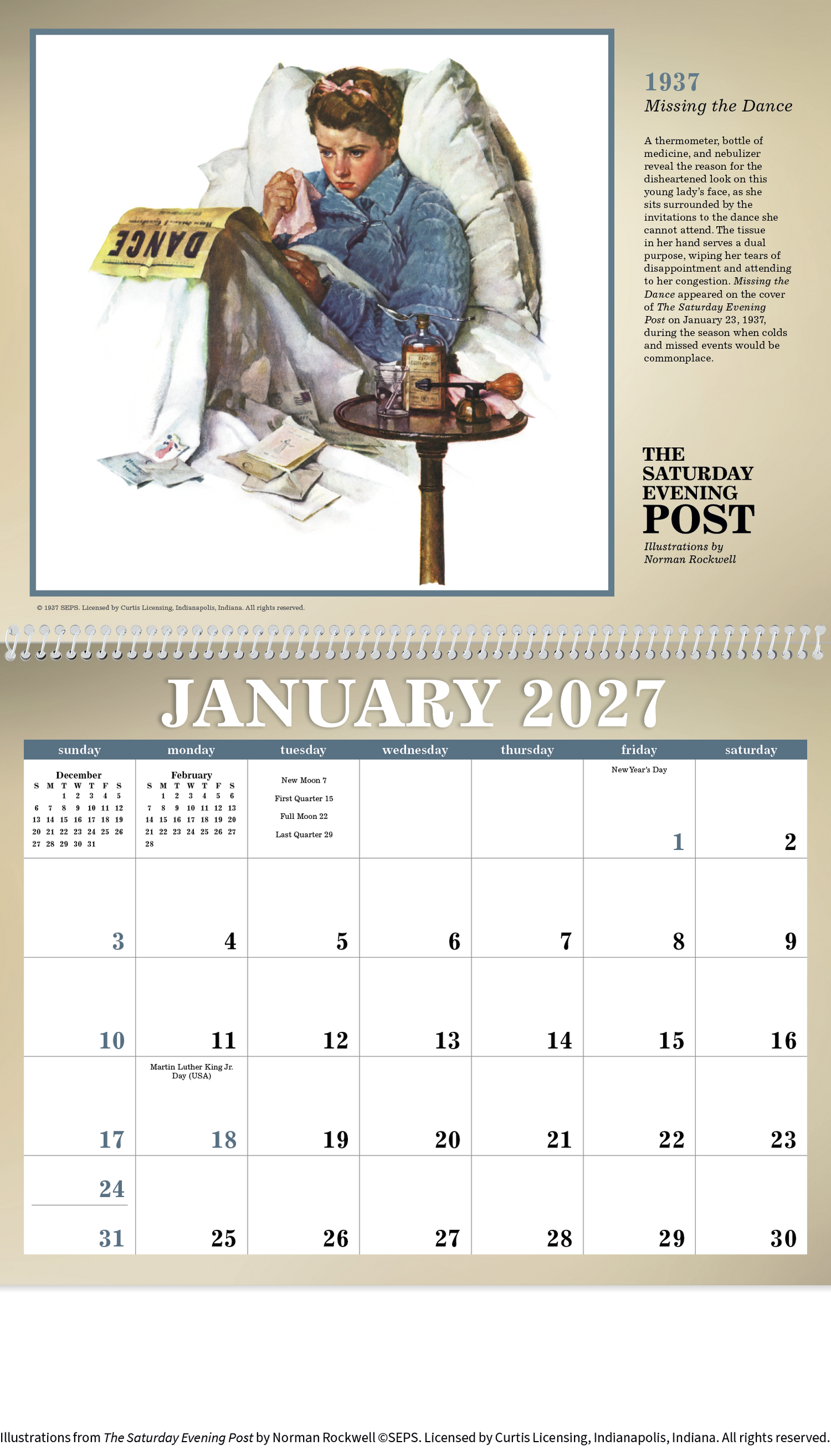 The Saturday Evening Post Illustrations by Norman Rockwell Calendar