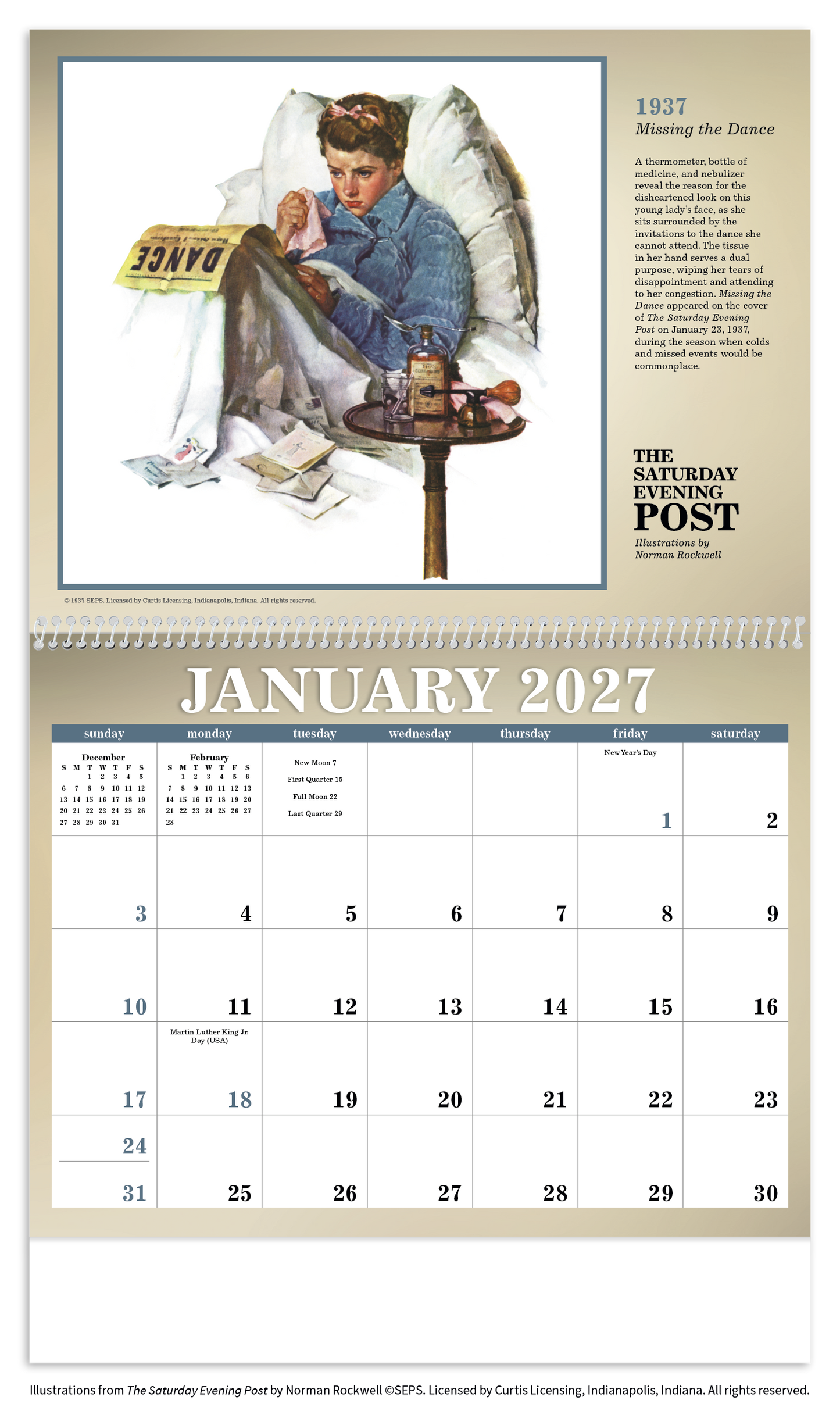 The Saturday Evening Post Illustrations by Norman Rockwell Calendar