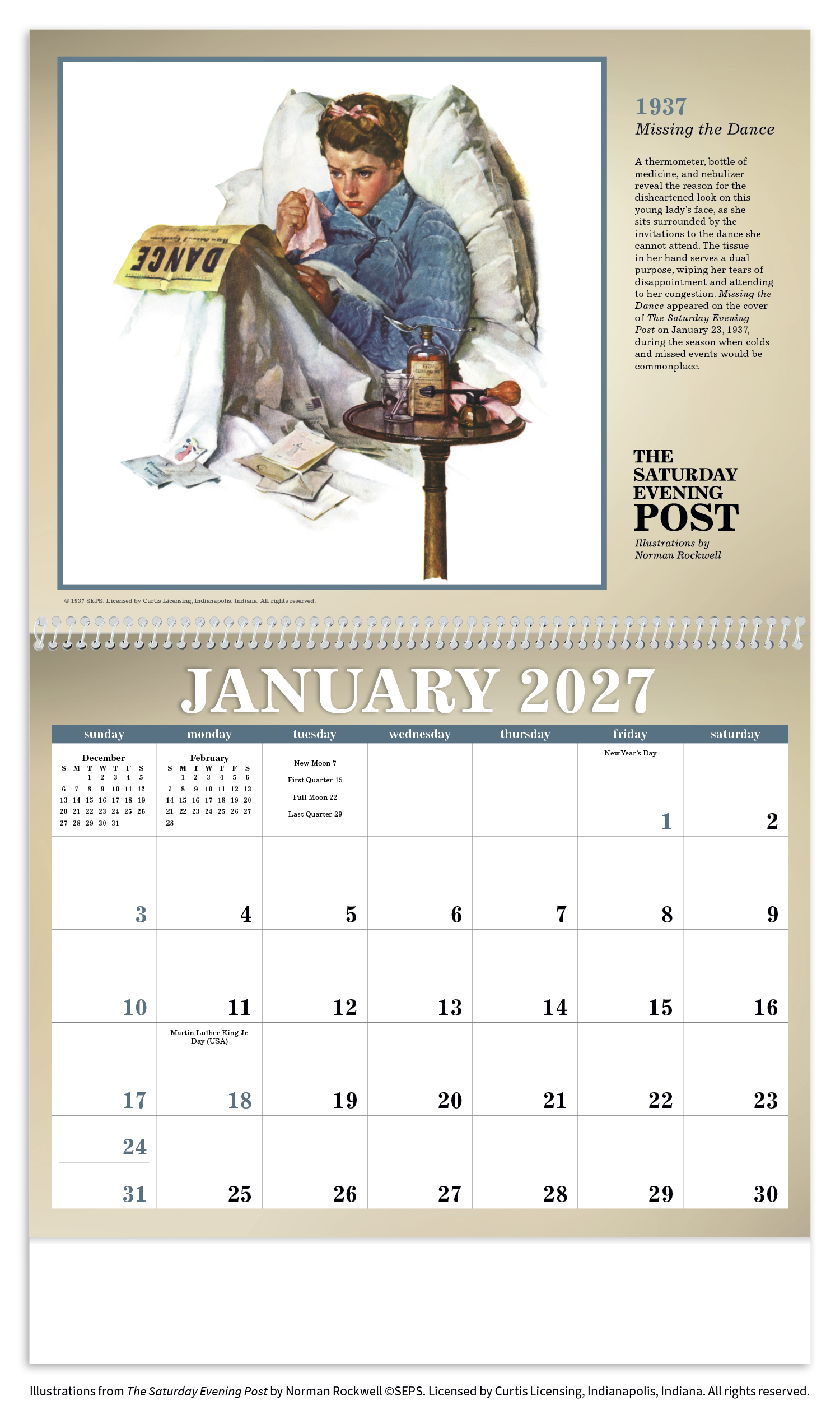 The Saturday Evening Post Illustrations by Norman Rockwell Calendar