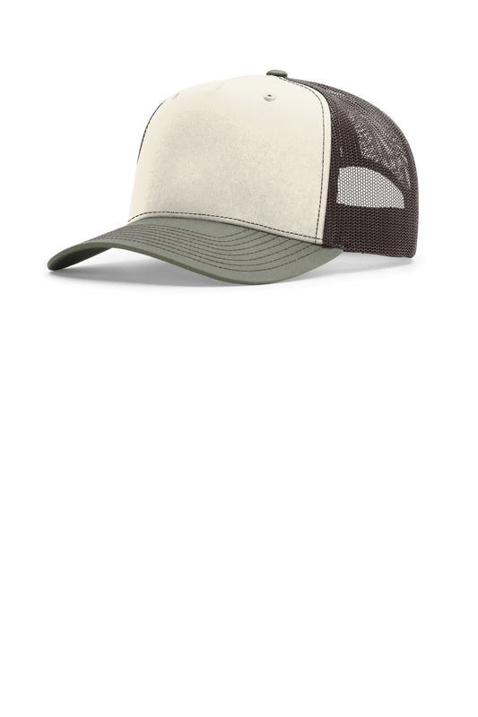 Custom logo Richardson Five-Panel Champ Trucker 112FPC in Birch/ Brown/ Loden