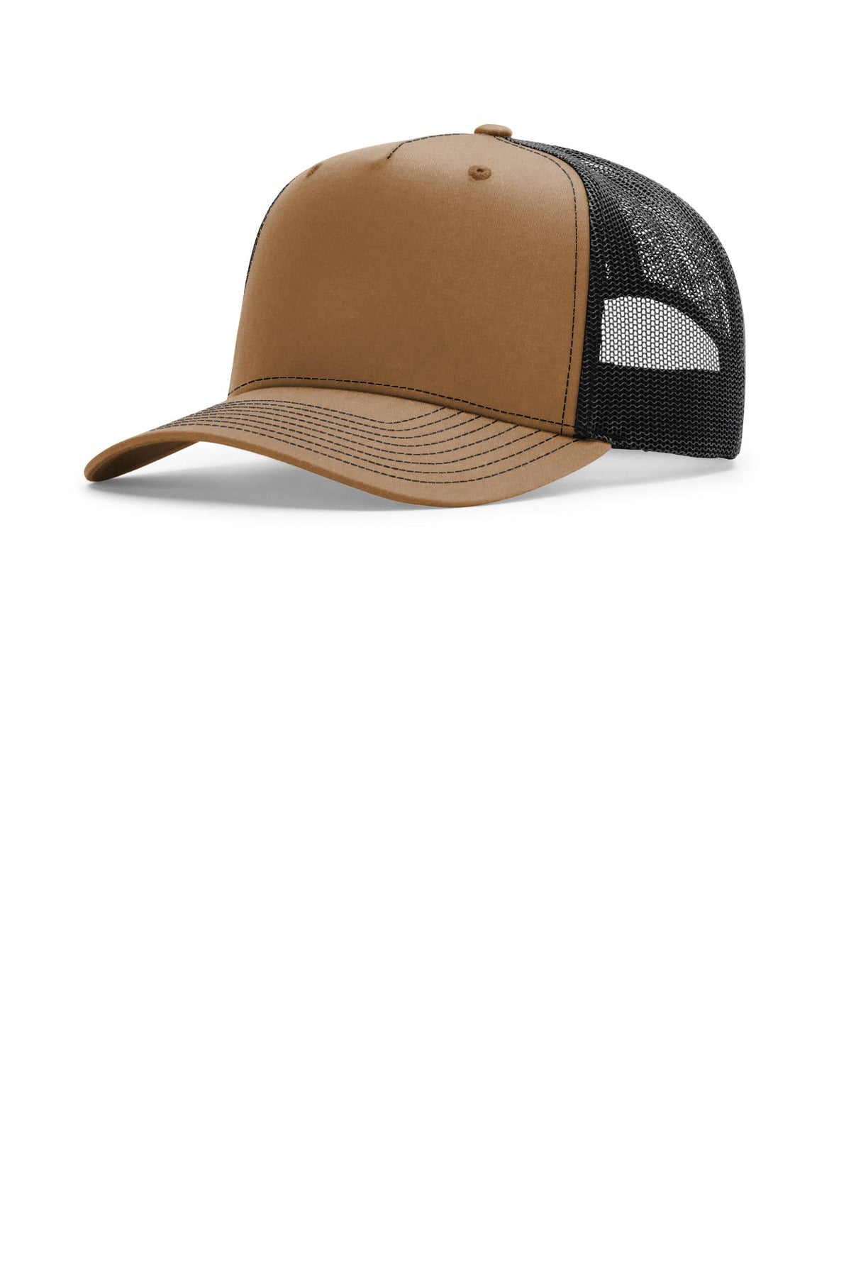 Custom logo Richardson Five-Panel Champ Trucker 112FPC in Caramel/ Black