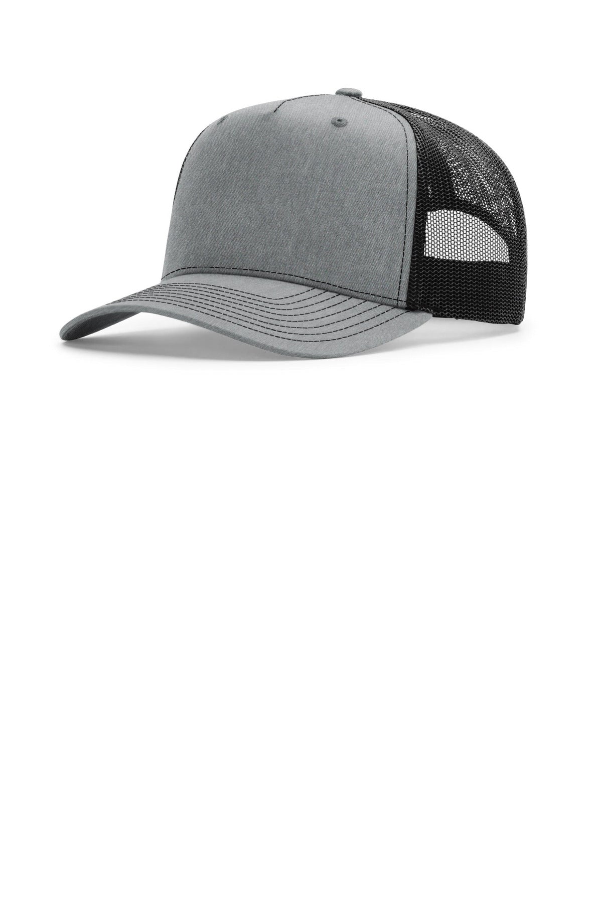 Custom logo Richardson Five-Panel Champ Trucker 112FPC in Heather Grey/ Black