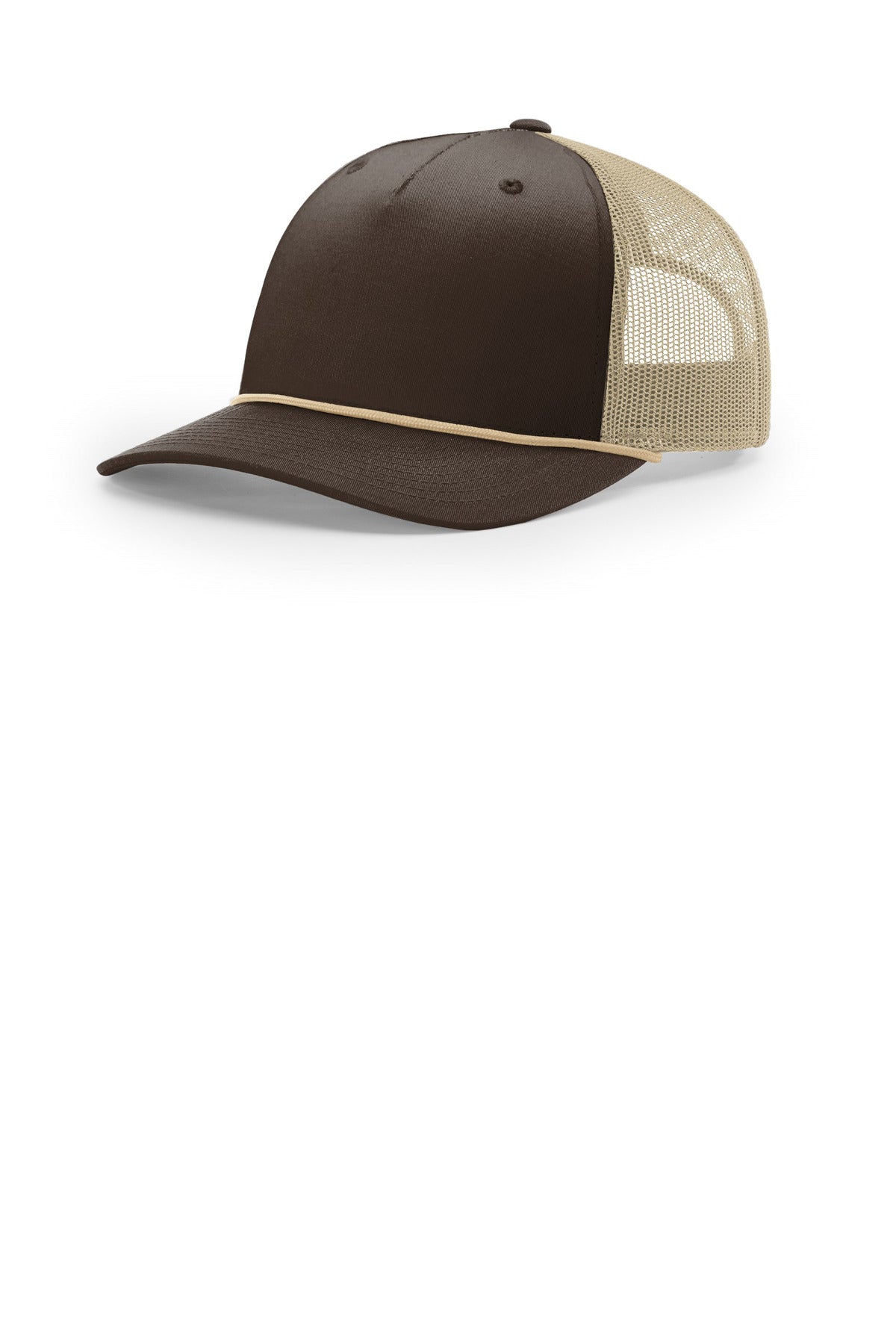 Custom logo Richardson Five-Panel with Rope 112FPR in Brown/ Khaki/ Khaki
