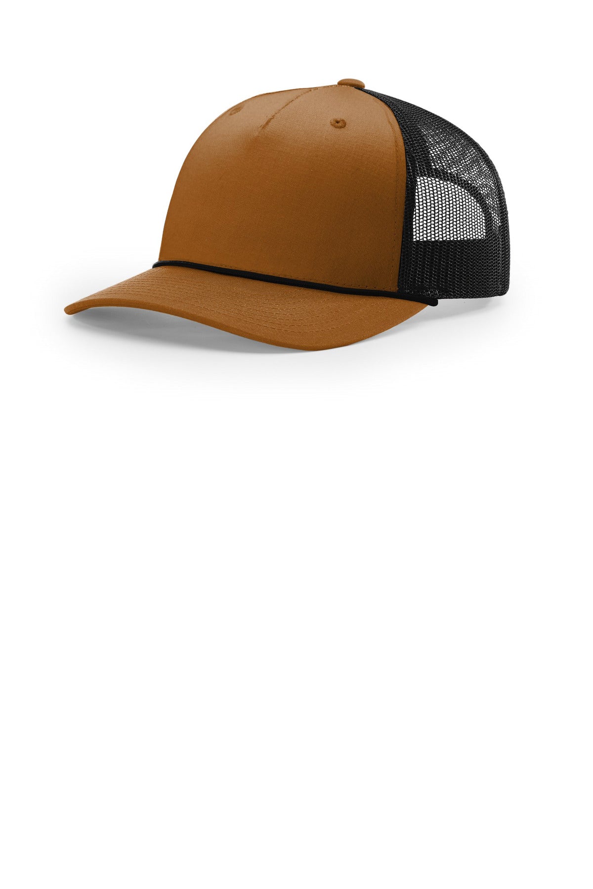 Custom logo Richardson Five-Panel with Rope 112FPR in Caramel/ Black/ Black