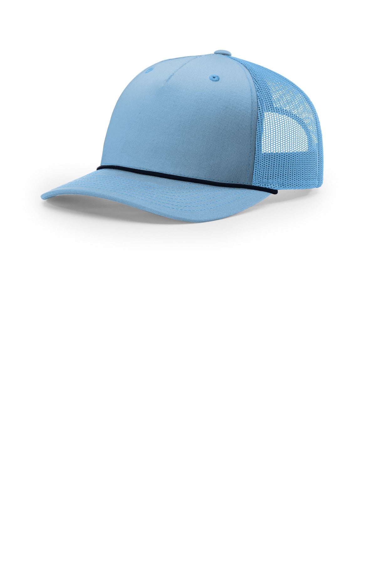 Custom logo Richardson Five-Panel with Rope 112FPR in Columbia Blue/ Navy