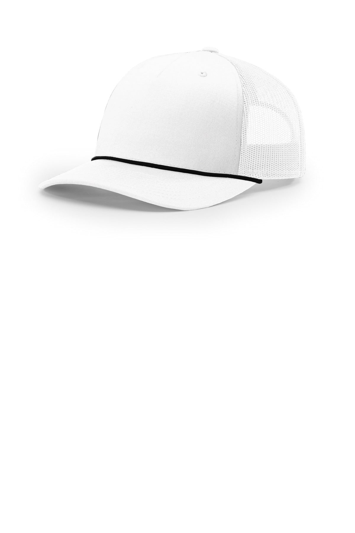 Custom logo Richardson Five-Panel with Rope 112FPR in White/ Black