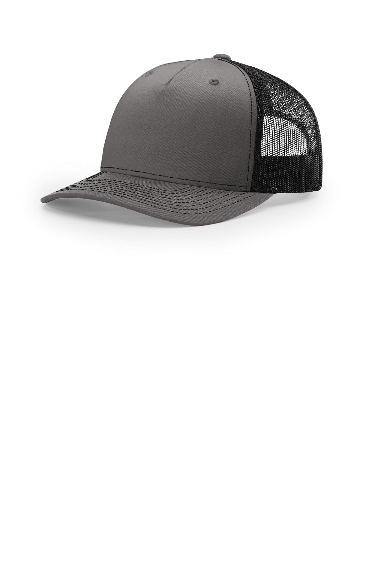 Custom logo Richardson Five-Panel Trucker 112FP in Charcoal/ Black