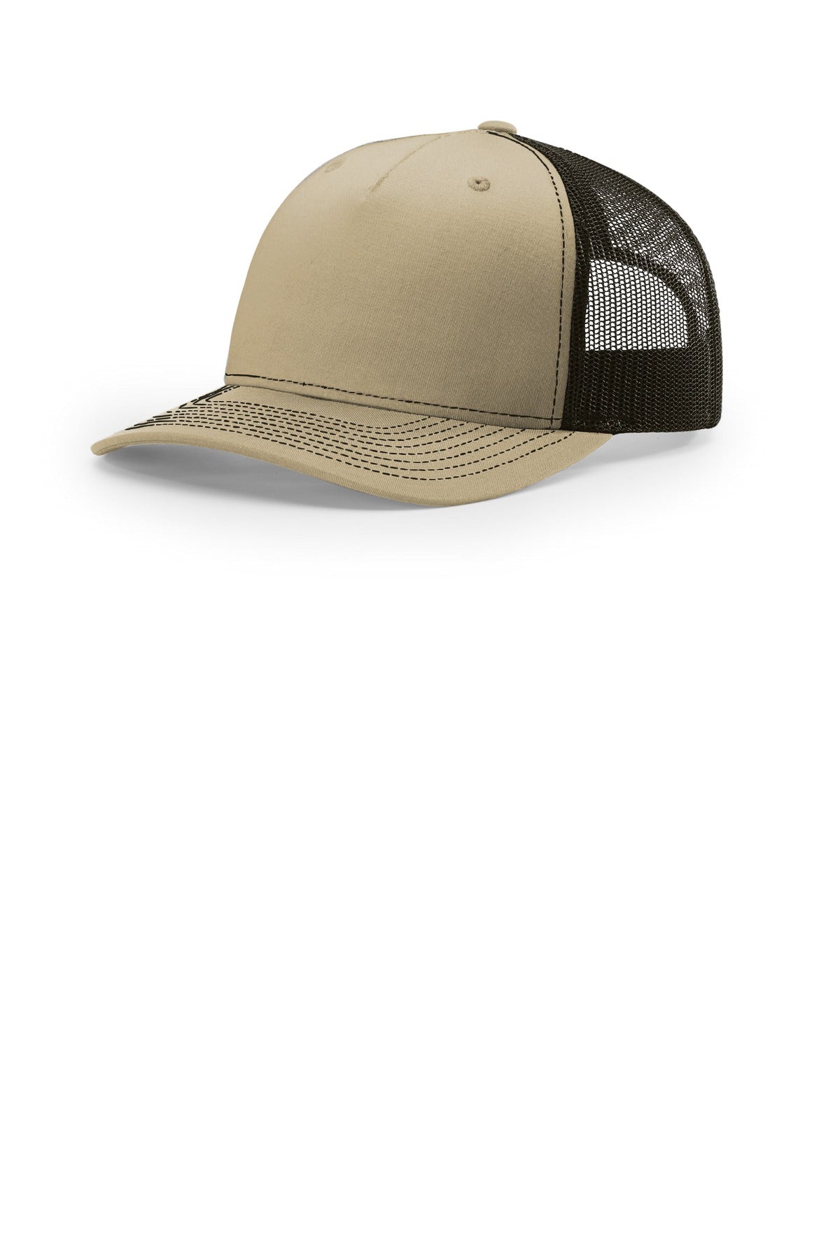 Custom logo Richardson Five-Panel Trucker 112FP in Khaki/ Coffee