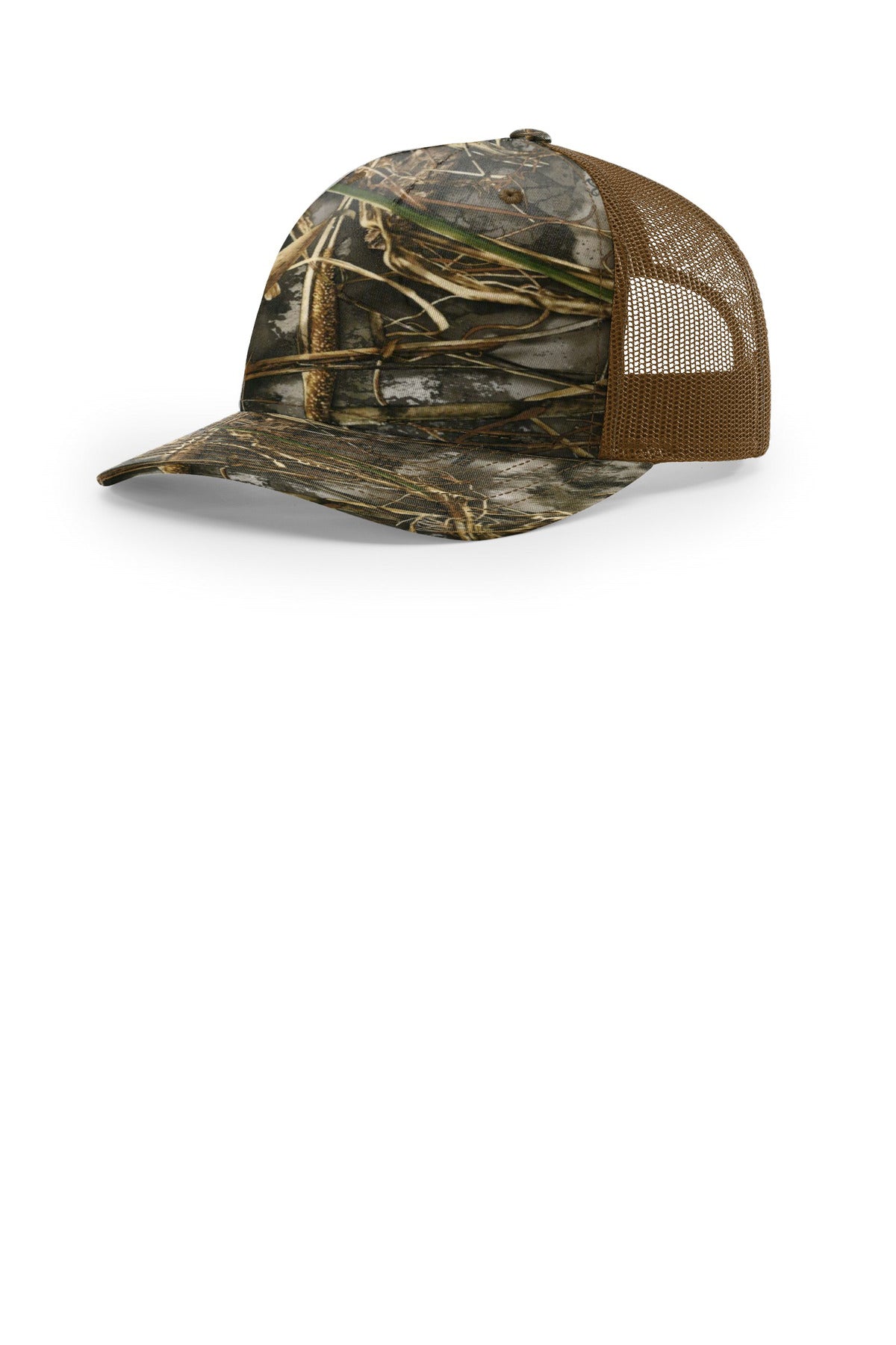 Custom logo Richardson Printed Five-Panel Trucker 112PFP in Realtree Max-7/ Buck