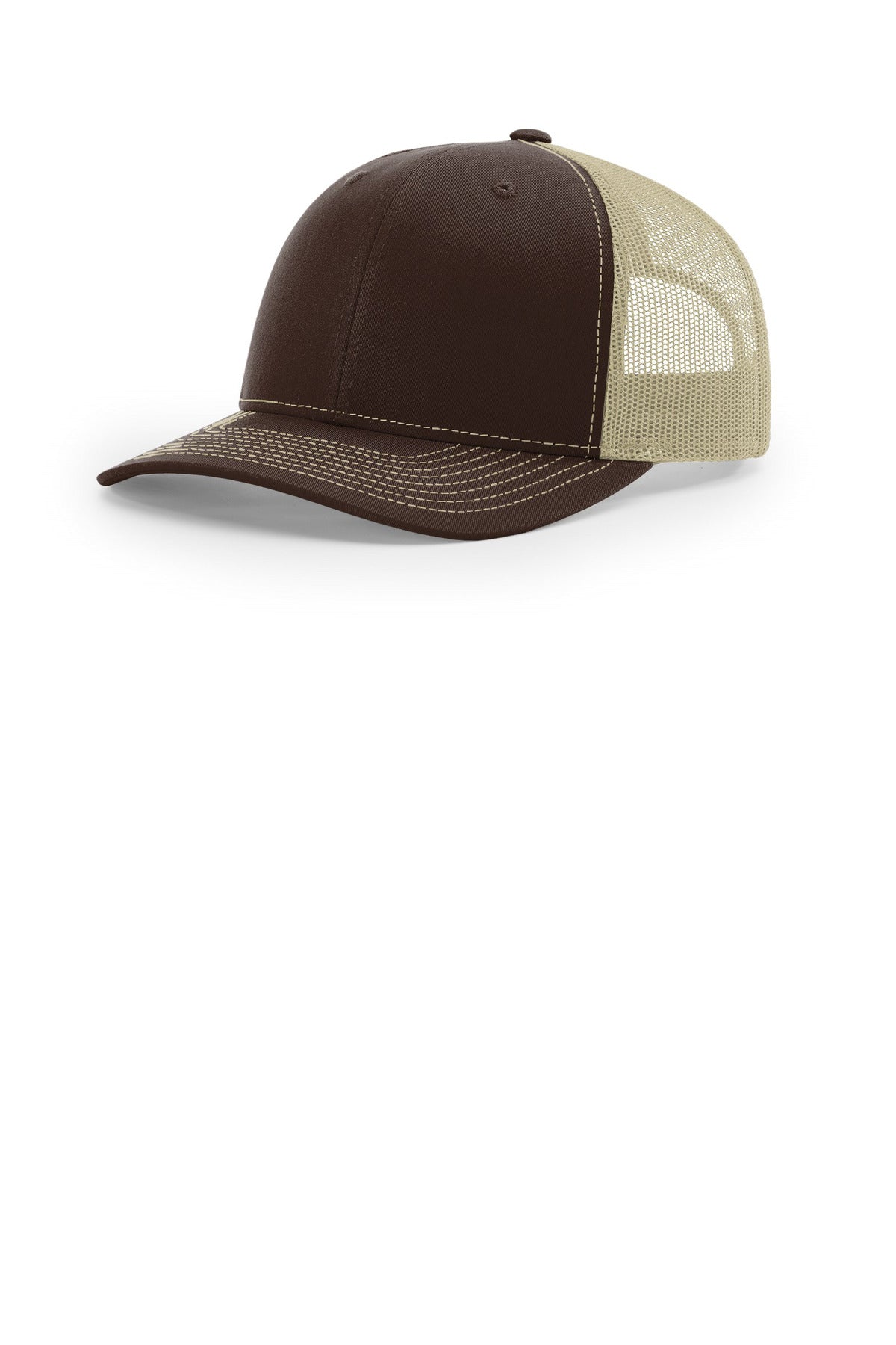 Custom logo Richardson 112+ R-Flex Adjustable Trucker 112PL in Brown/ Khaki