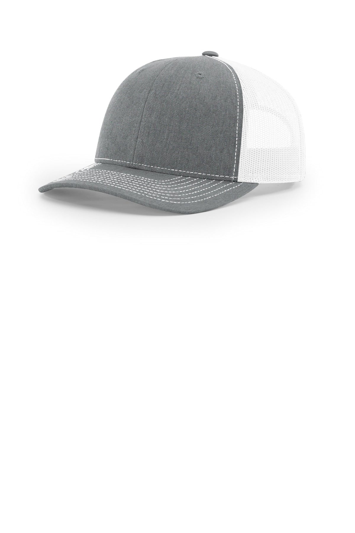 Custom logo Richardson 112+ R-Flex Adjustable Trucker 112PL in Heather Grey/ White