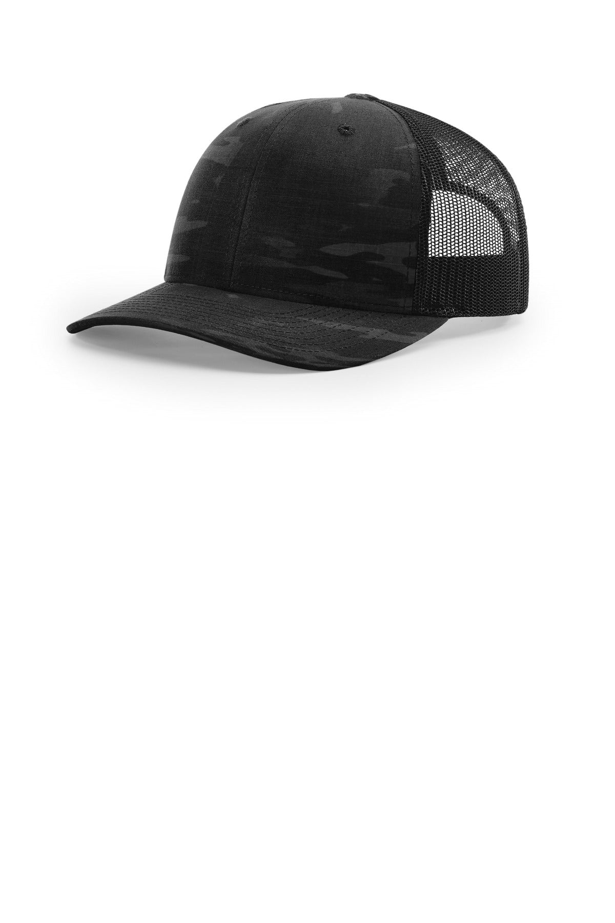 Custom logo Richardson Printed Tactical Trucker 112PT in Multicam Black/ Black