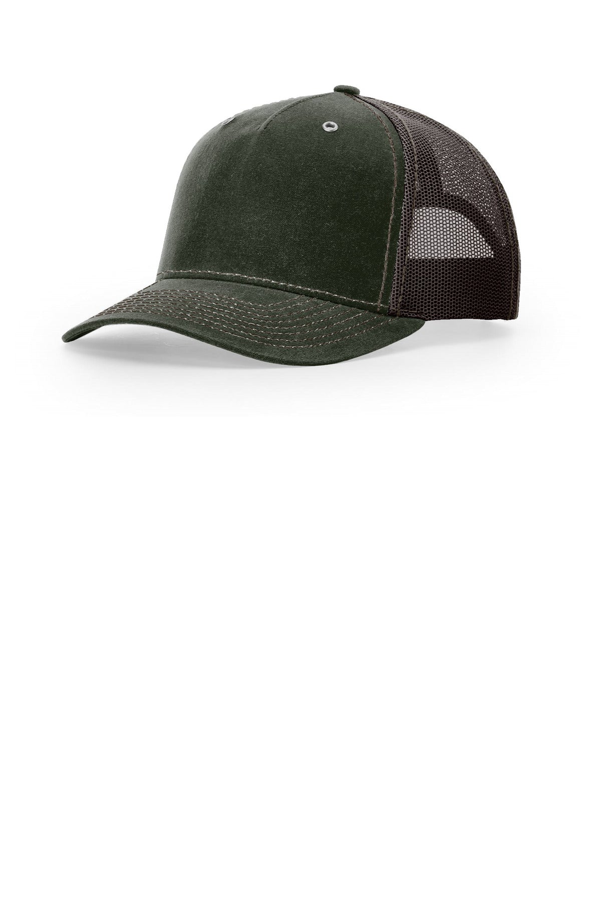 Custom logo Richardson Hawthorne 112WH in Dark Olive/ Coffee