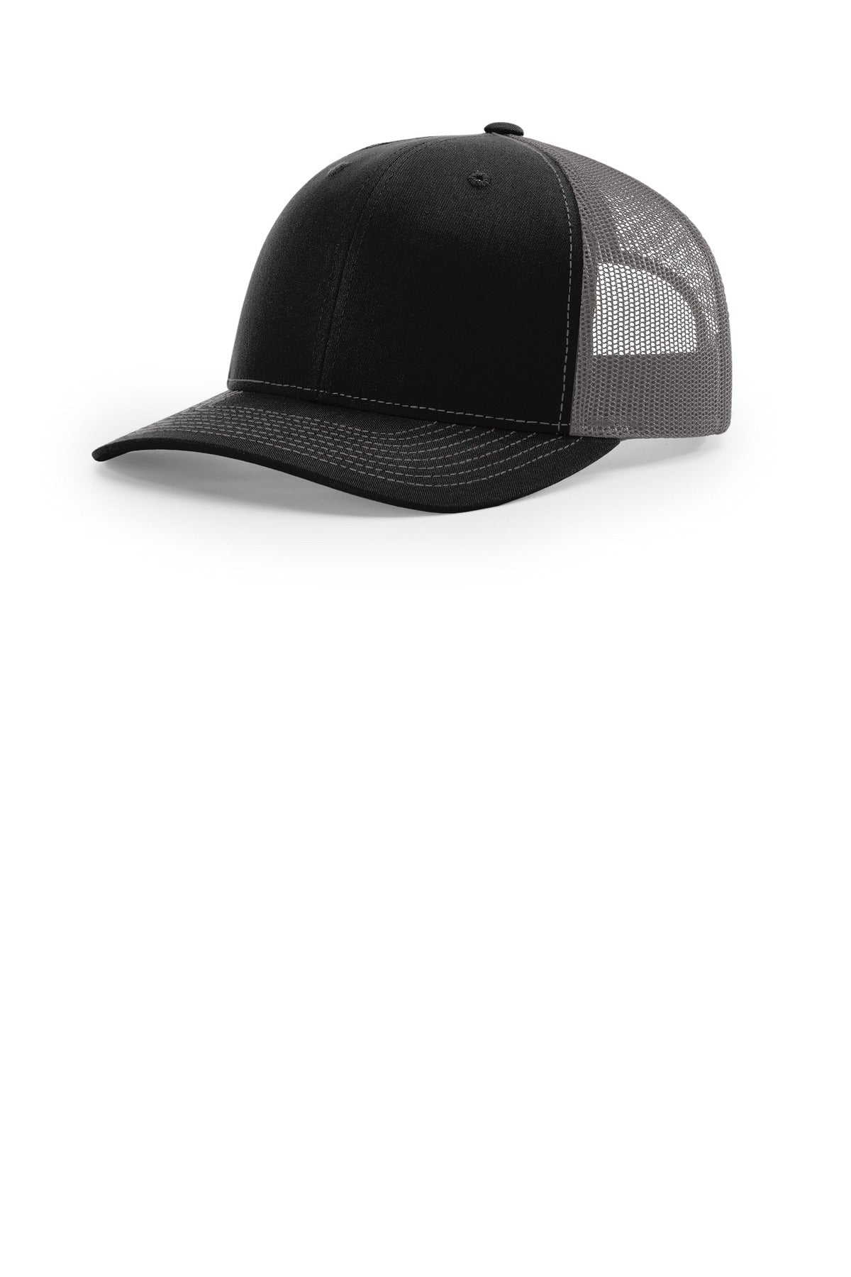 Custom logo Richardson Trucker Cap 112 in Black/ Charcoal