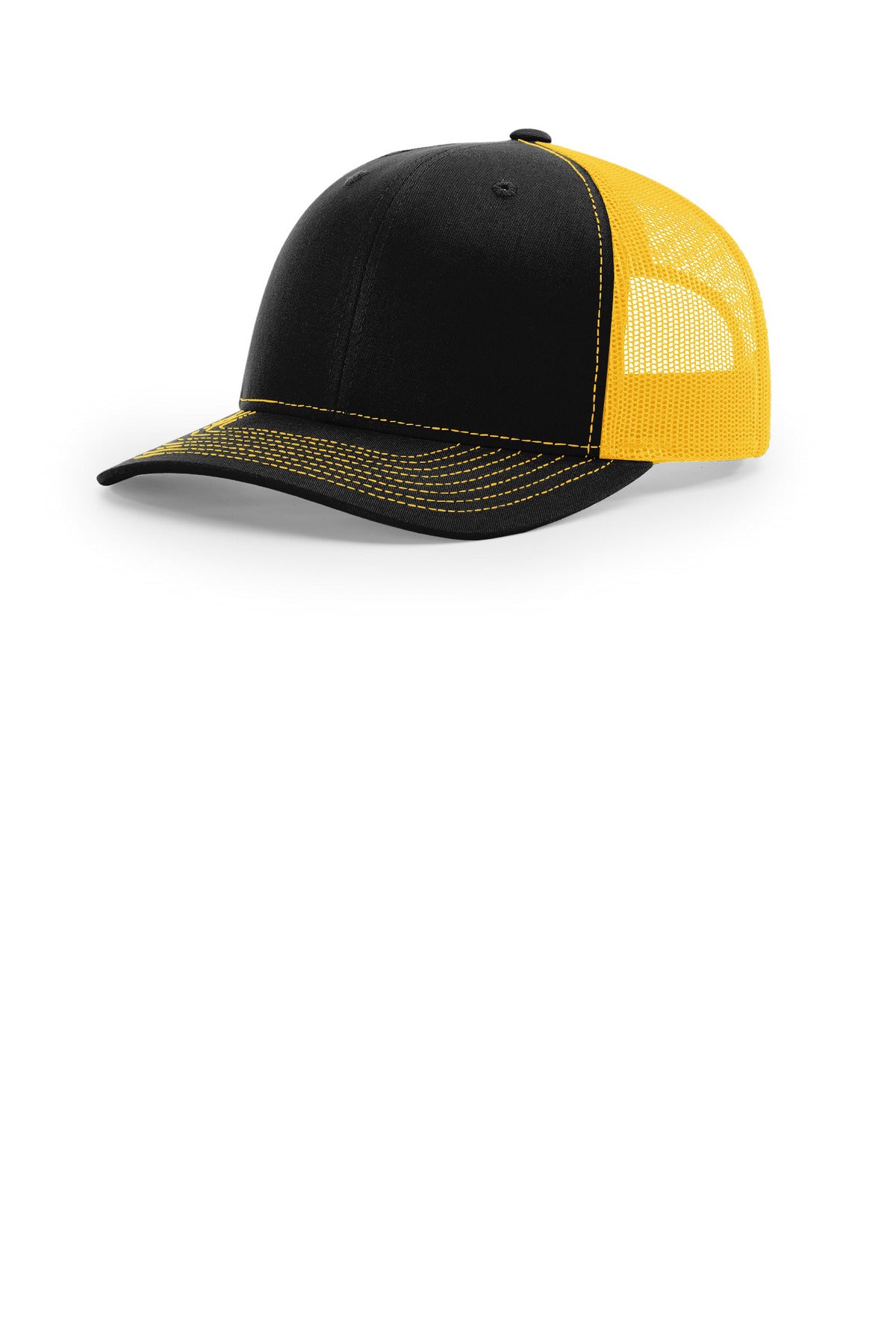 Custom logo Richardson Trucker Cap 112 in Black/ Gold