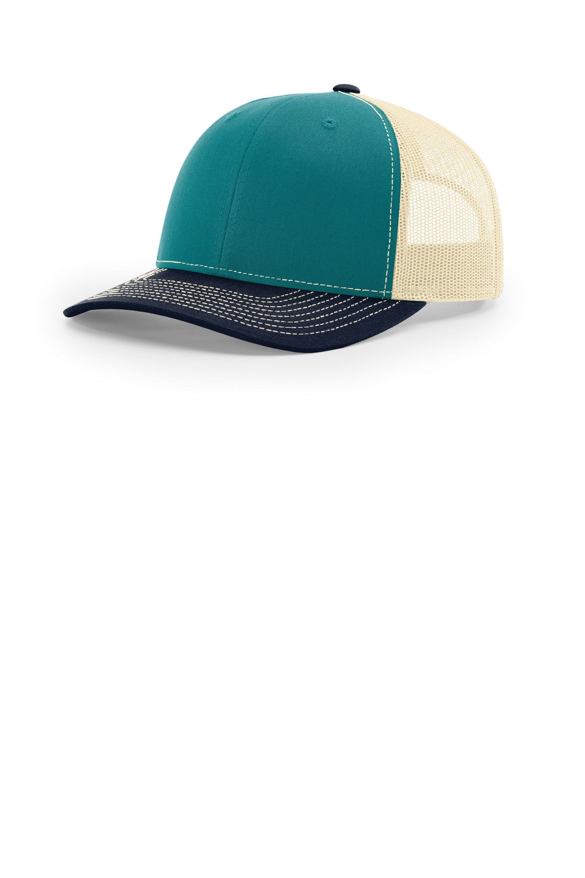Custom logo Richardson Trucker Cap 112 in Blue Teal/ Birch/ Navy