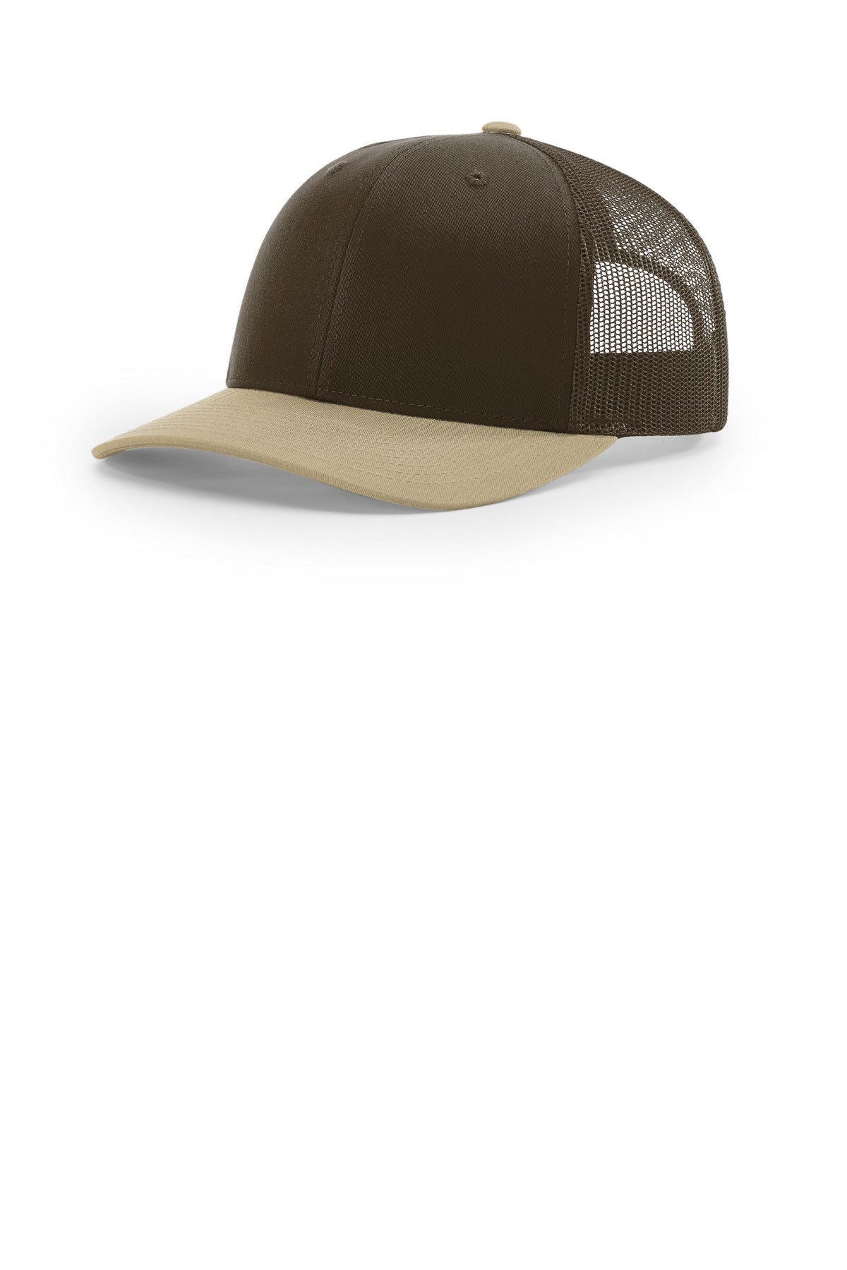 Custom logo Richardson Trucker Cap 112 in Brown/ Brown/ Khaki