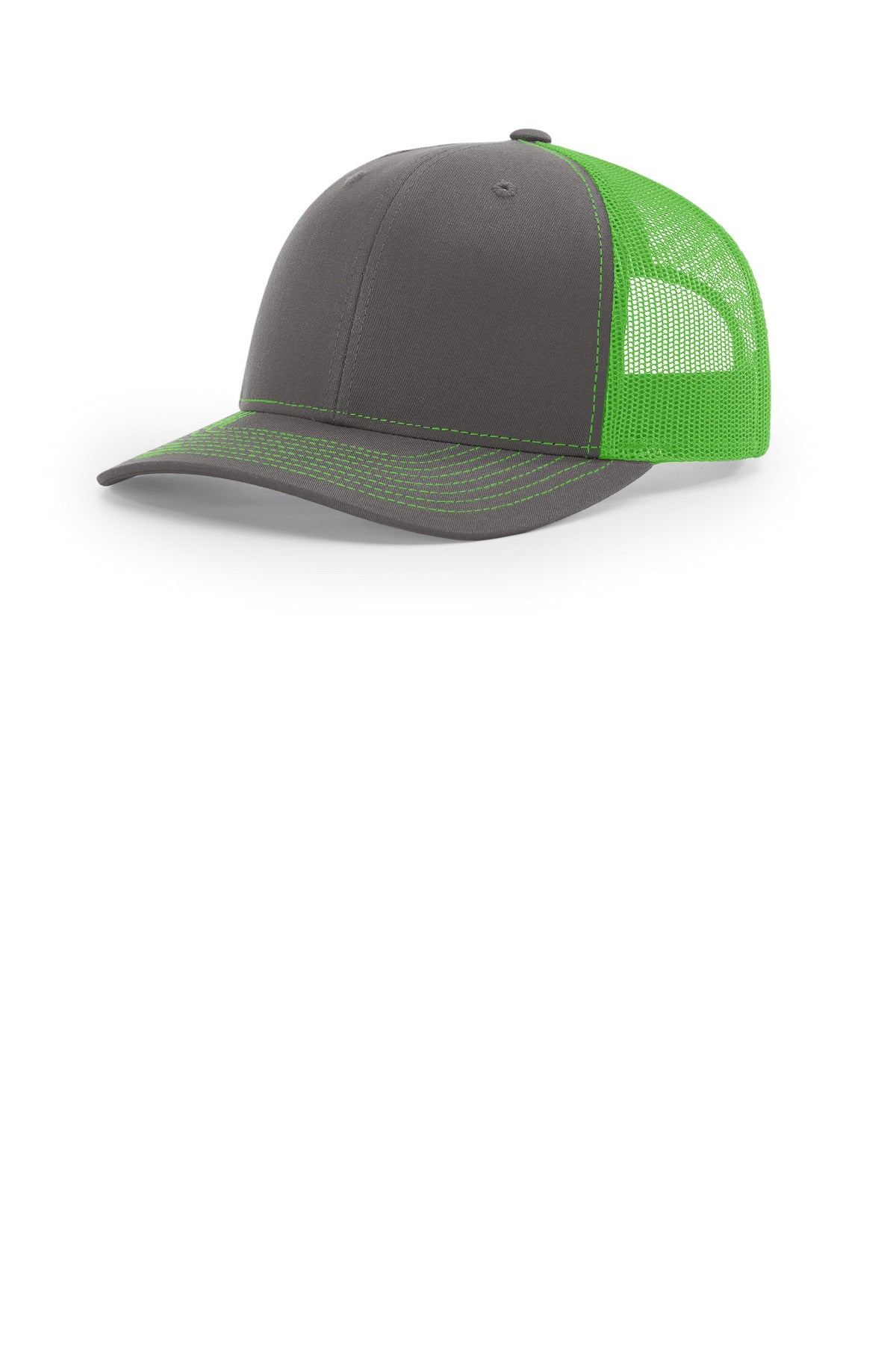 Custom logo Richardson Trucker Cap 112 in Charcoal/ Neon Green