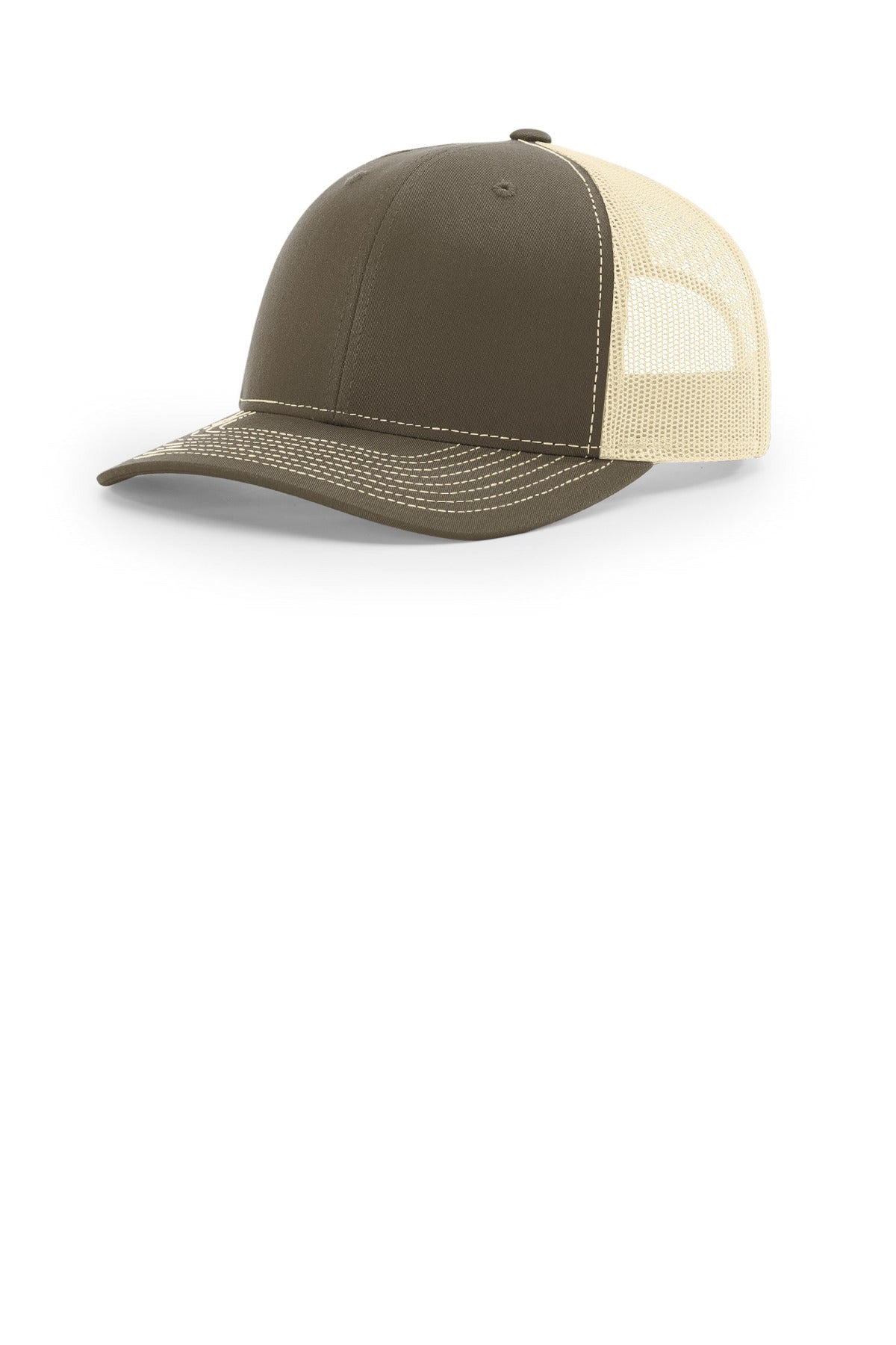 Custom logo Richardson Trucker Cap 112 in Chocolate Chip/ Birch