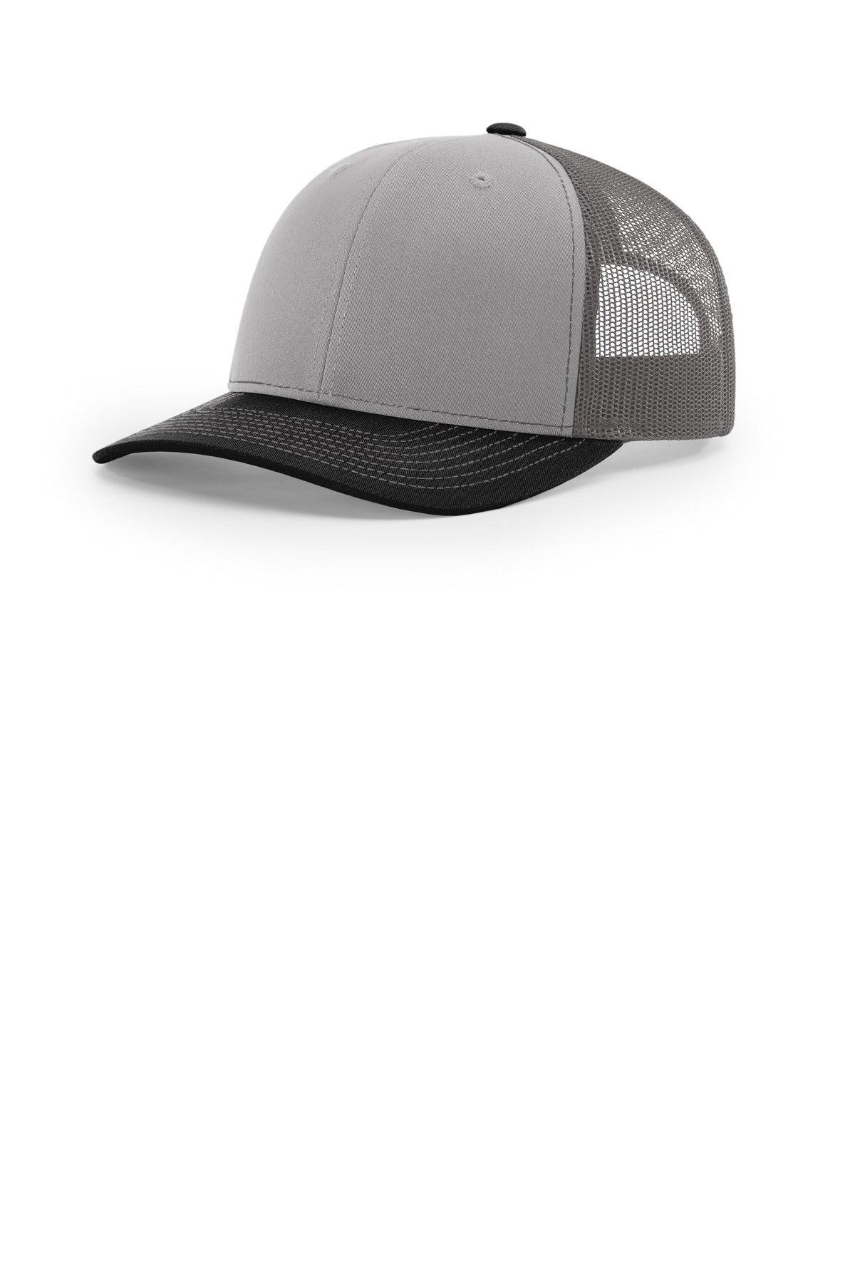 Custom logo Richardson Trucker Cap 112 in Grey/ Charcoal/ Black
