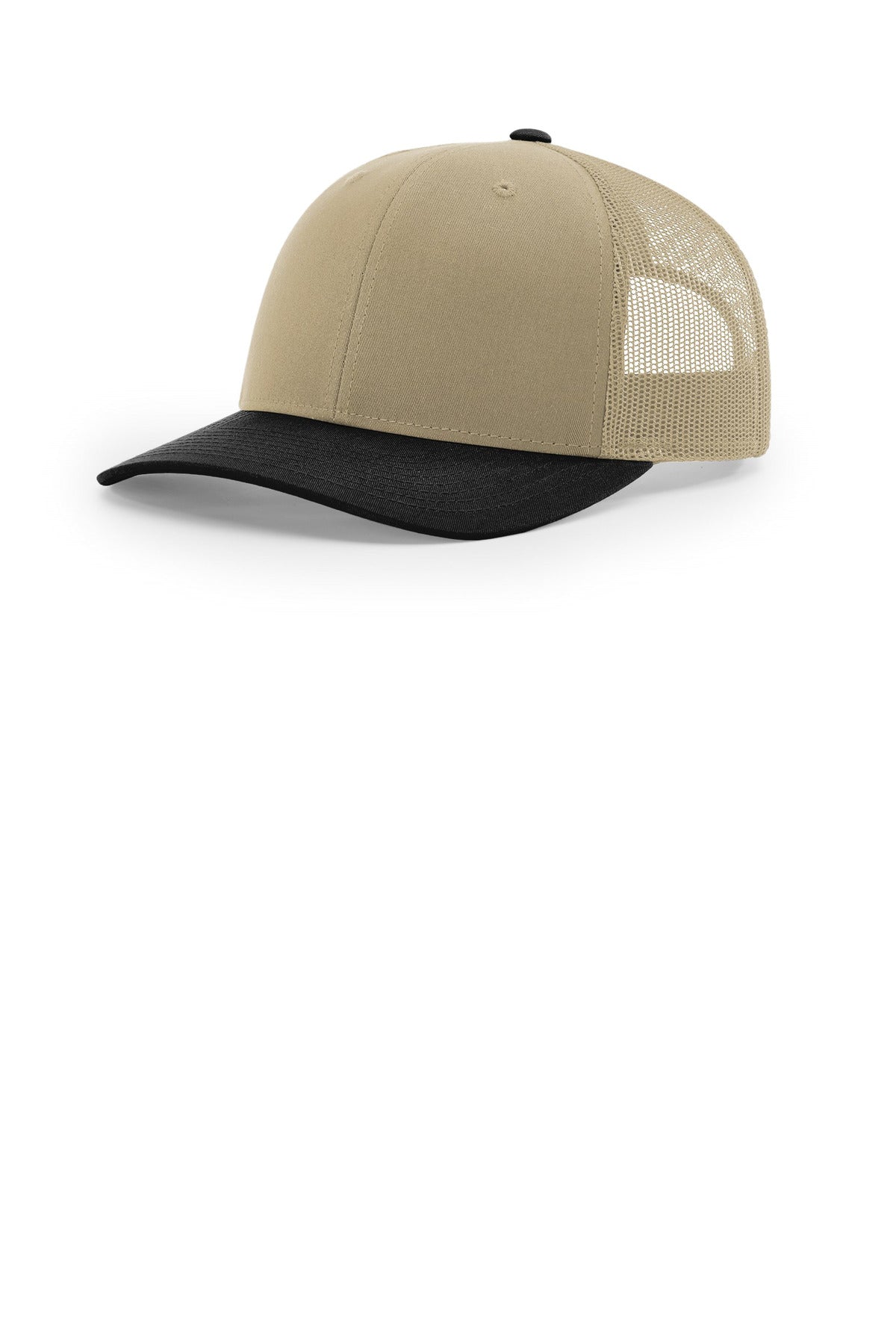 Custom logo Richardson Trucker Cap 112 in Khaki/ Khaki/ Black