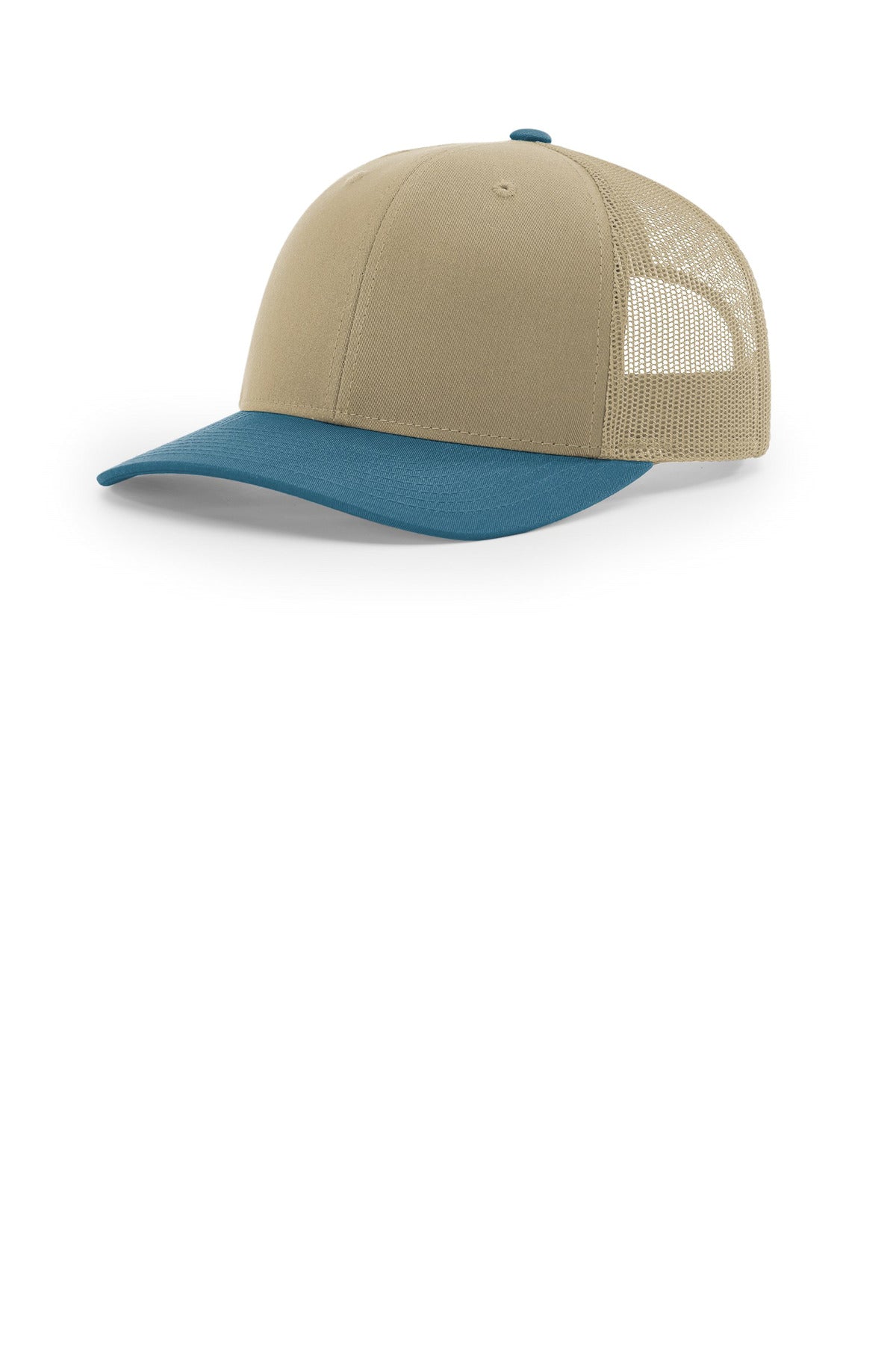 Custom logo Richardson Trucker Cap 112 in Khaki/ Khaki/ Legion Blue