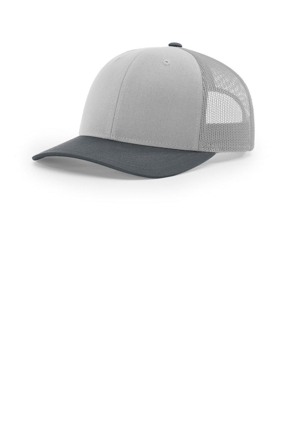 Custom logo Richardson Trucker Cap 112 in Light Grey/ Light Grey/ Gunmetal