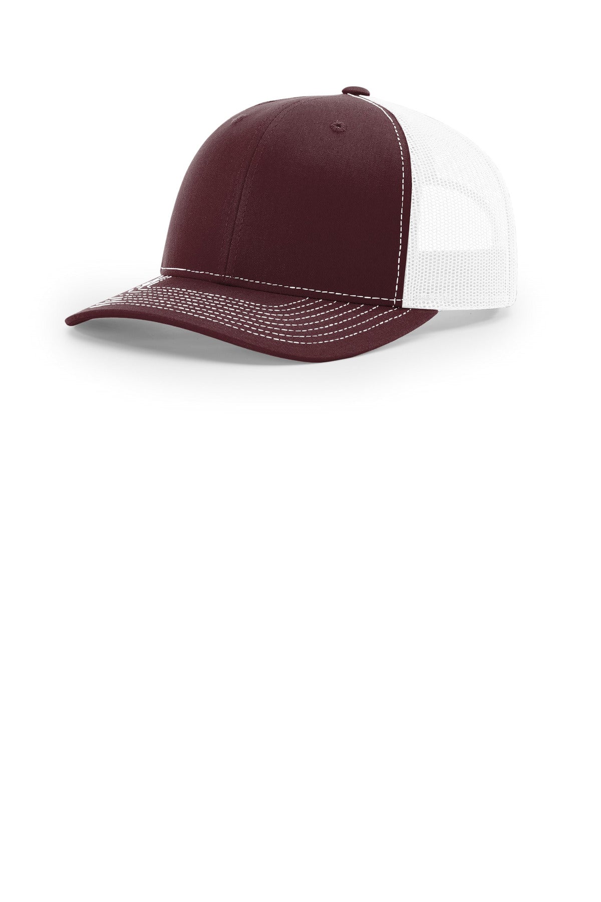 Custom logo Richardson Trucker Cap 112 in Maroon/ White