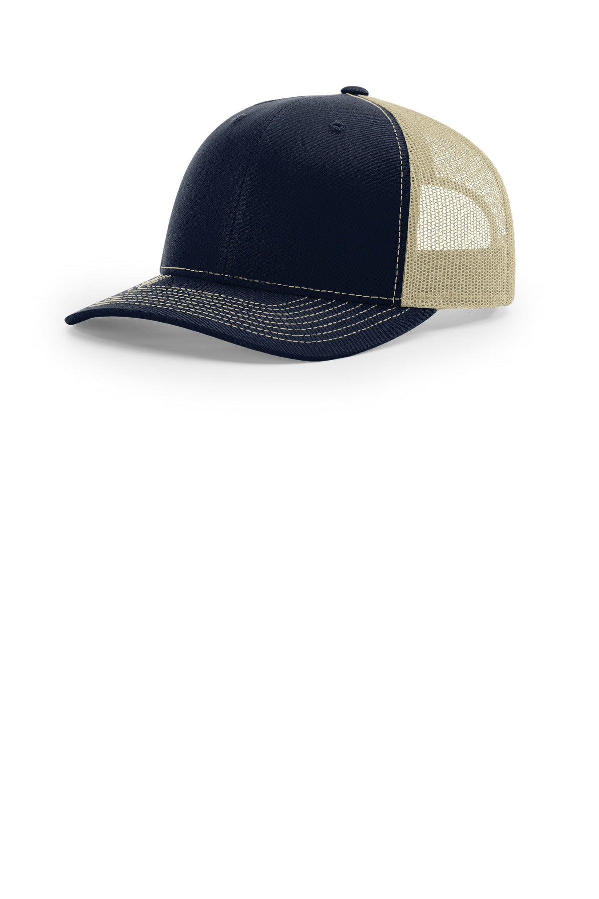 Custom logo Richardson Trucker Cap 112 in Navy/ Khaki