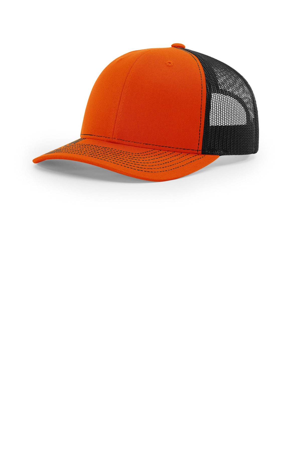 Custom logo Richardson Trucker Cap 112 in Orange/ Black