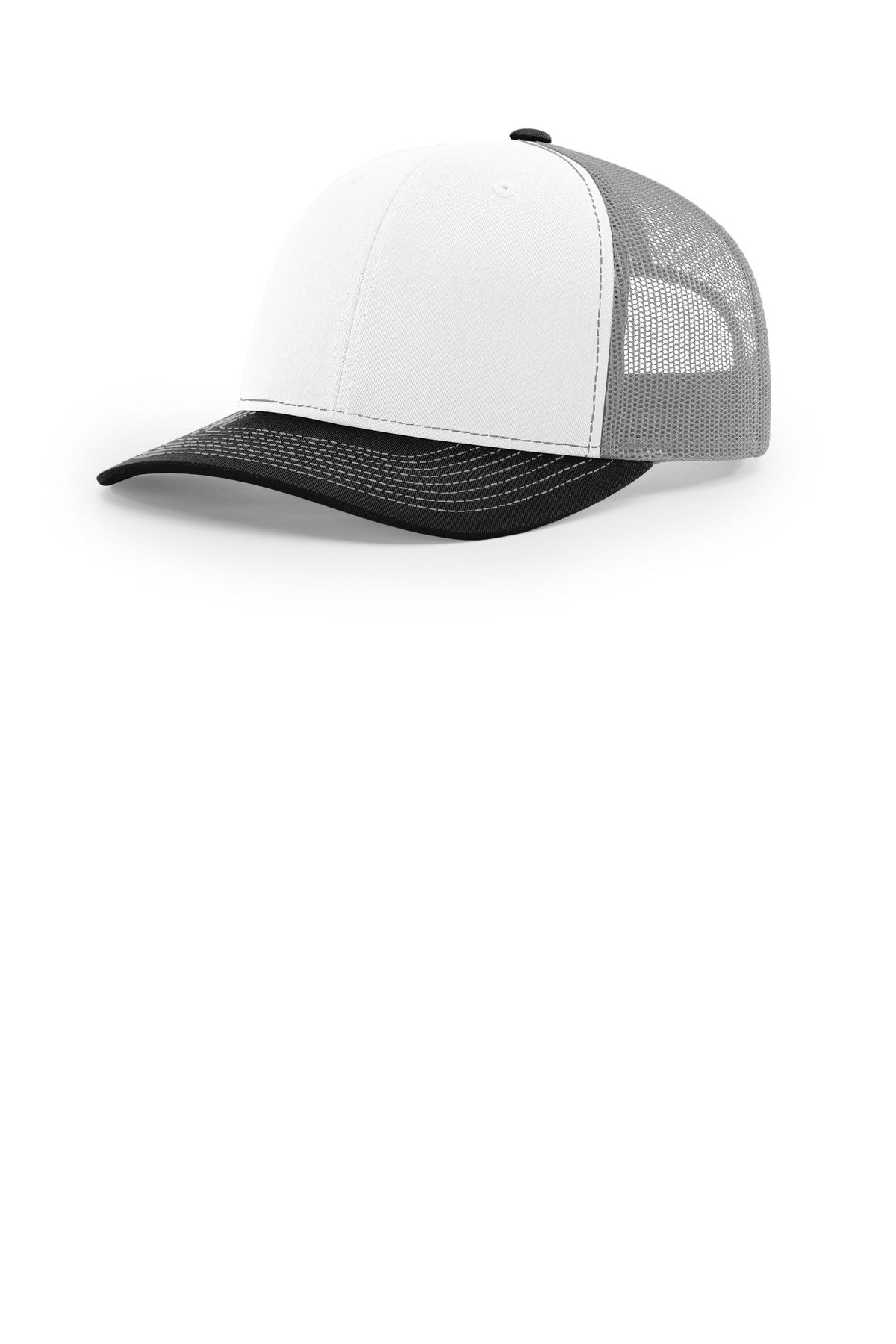 Custom logo Richardson Trucker Cap 112 in White/ Aluminum/ Black
