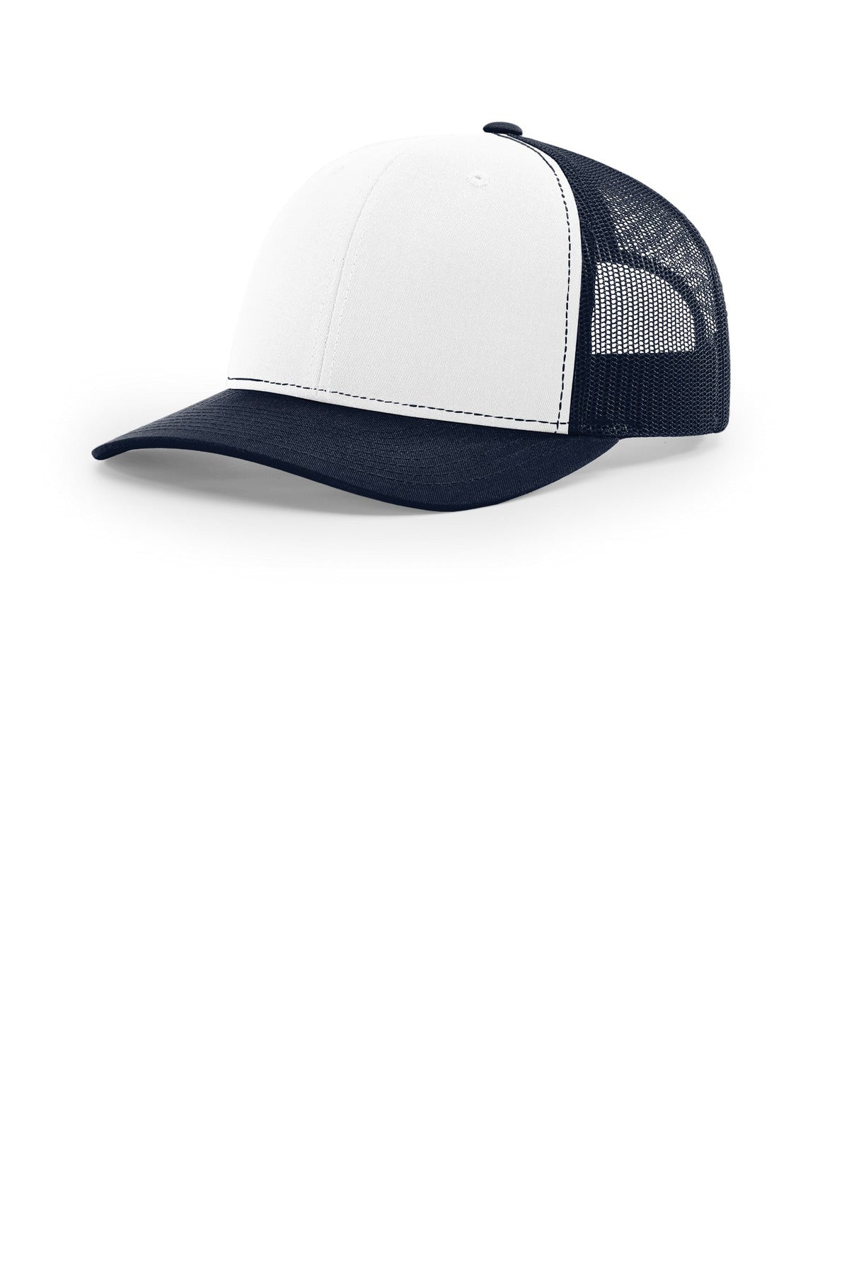 Custom logo Richardson Trucker Cap 112 in White/ Navy/ Navy