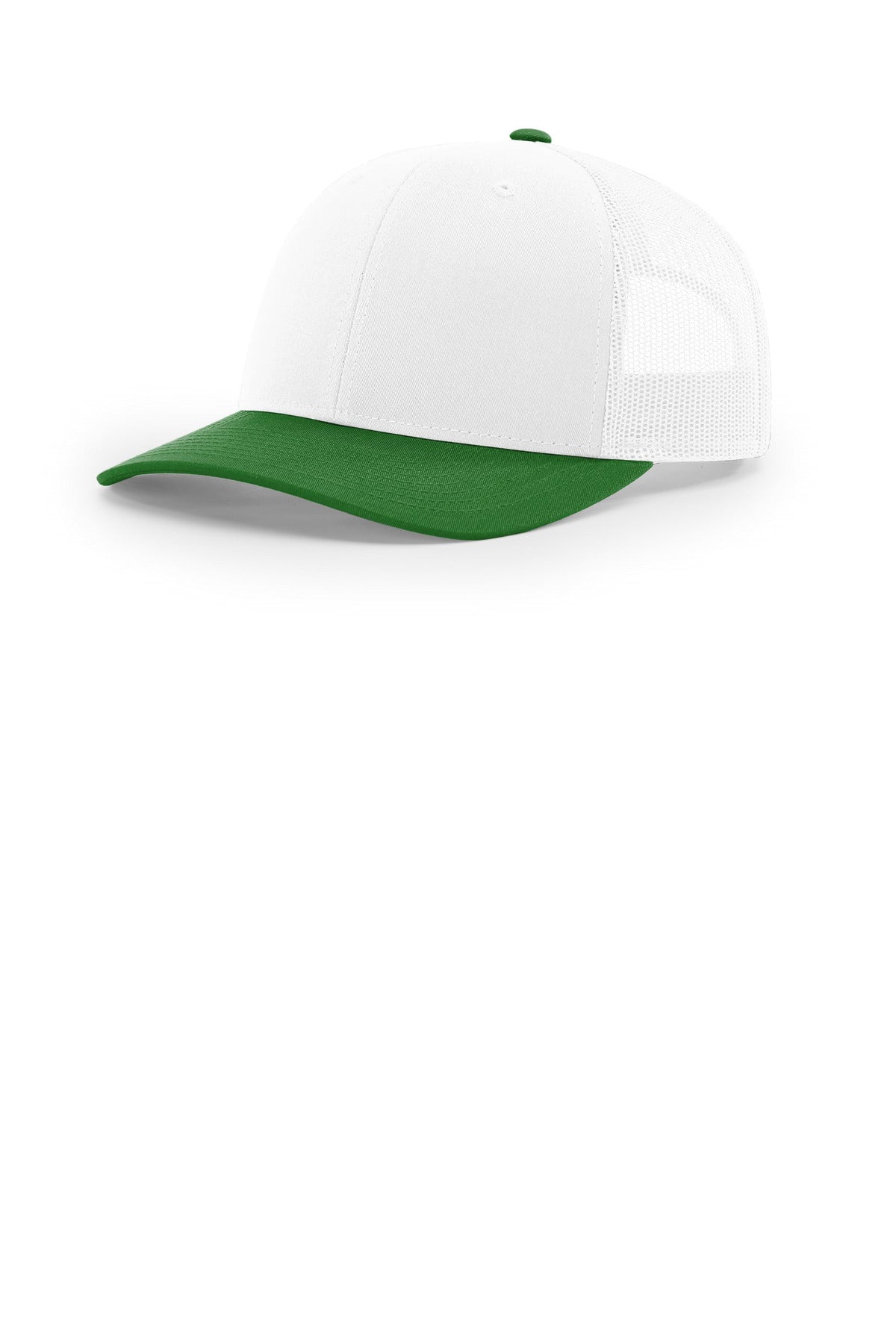 Custom logo Richardson Trucker Cap 112 in White/ White/ Kelly