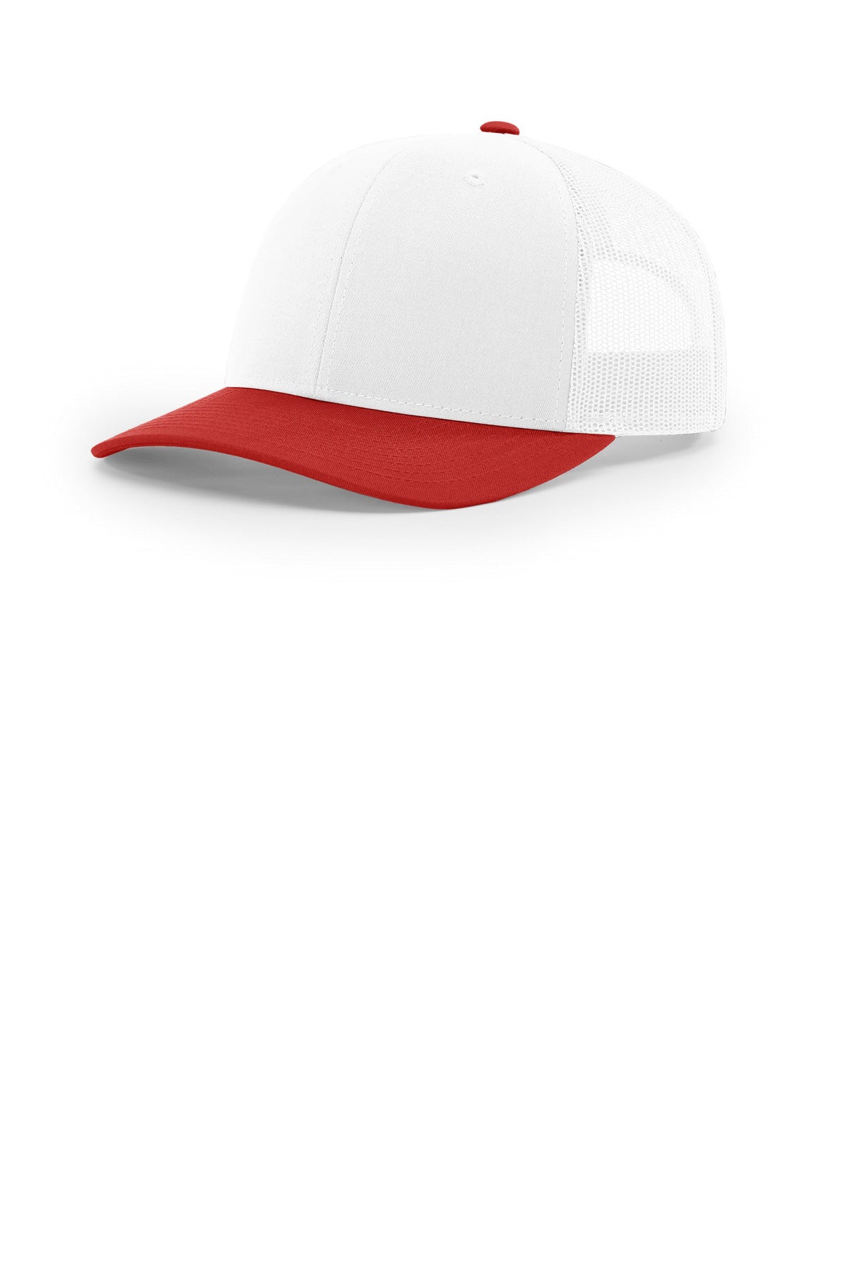 Custom logo Richardson Trucker Cap 112 in White/ White/ Red