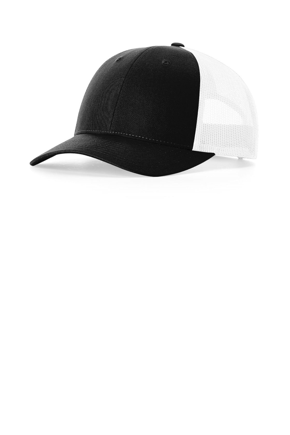 Custom logo Richardson Low Pro Trucker 115 in Black/ White