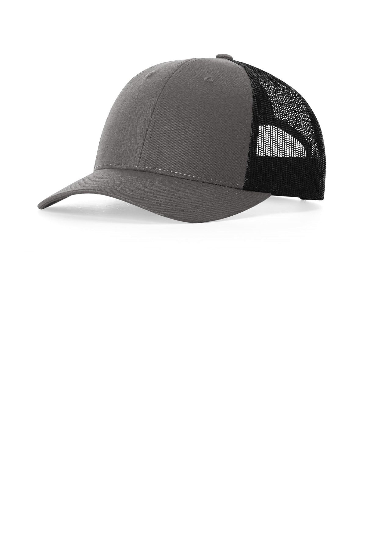 Custom logo Richardson Low Pro Trucker 115 in Charcoal/ Black