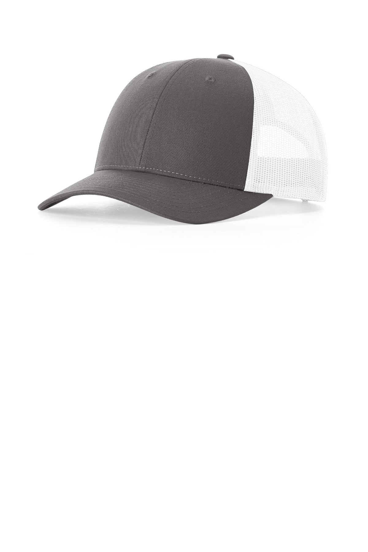 Custom logo Richardson Low Pro Trucker 115 in Charcoal/ White
