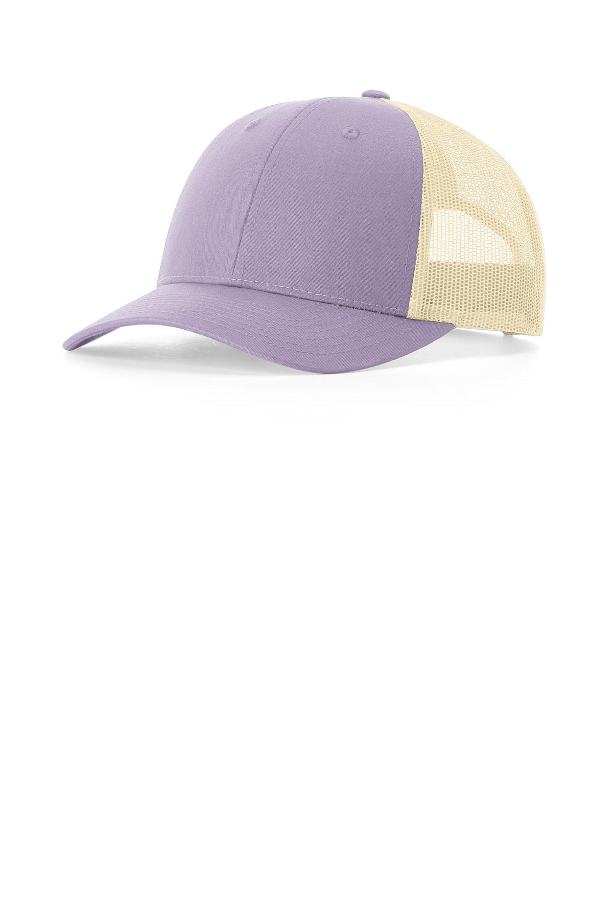 Custom logo Richardson Low Pro Trucker 115 in Lilac/ Birch