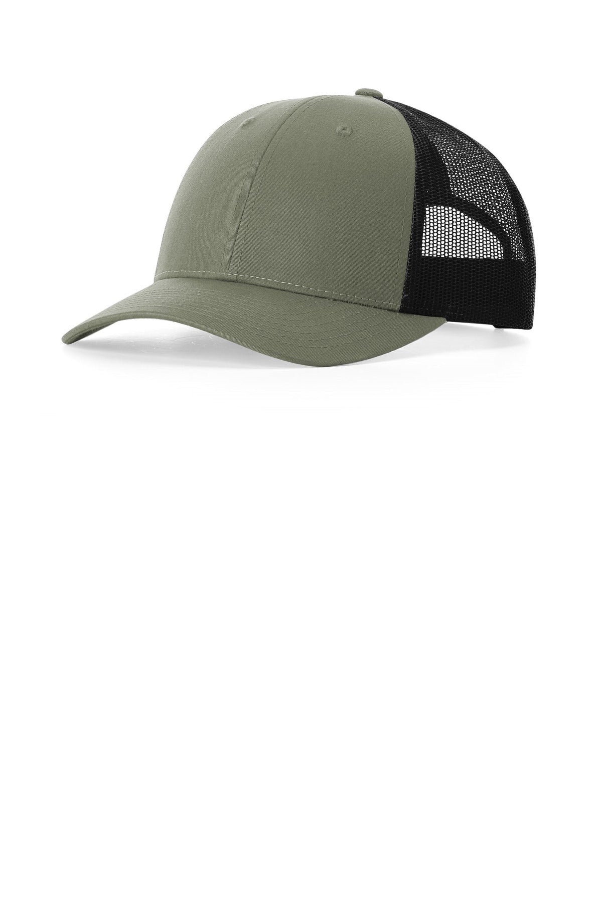 Custom logo Richardson Low Pro Trucker 115 in Loden/ Black