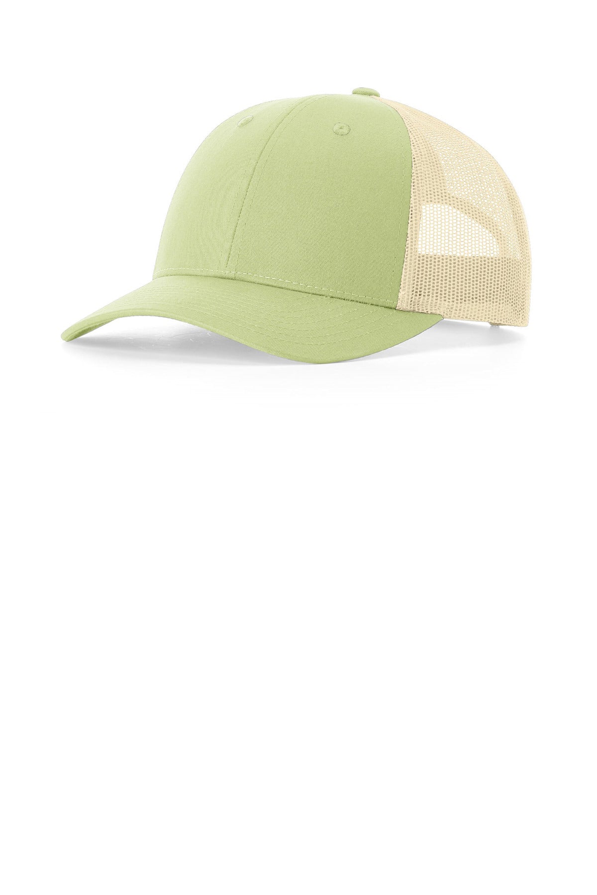 Custom logo Richardson Low Pro Trucker 115 in Patina Green/ Birch