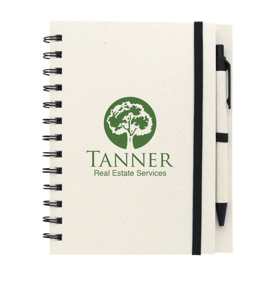 BoC Recycled Paper Spiral Notebook with Pen
