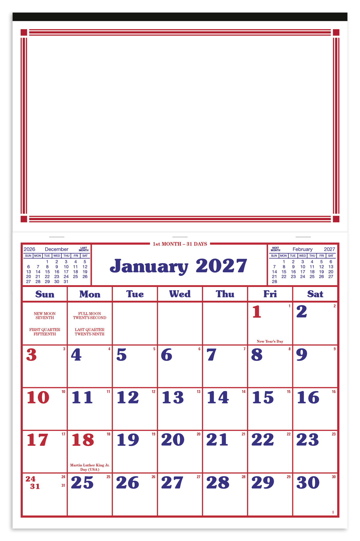 Custom logo Apron Style Calendar