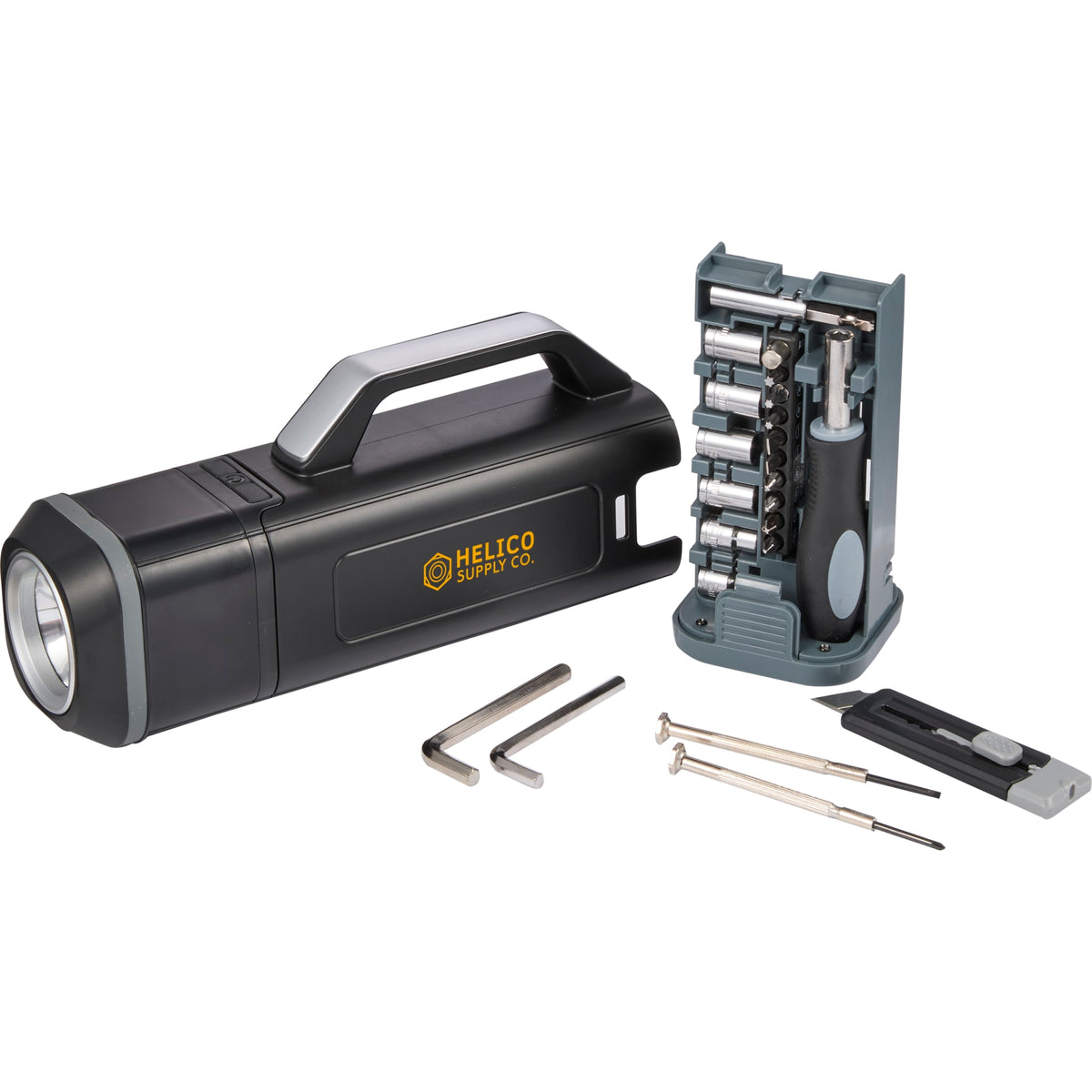 Custom logo Tool Set with Rechargeable LED Flashlight
