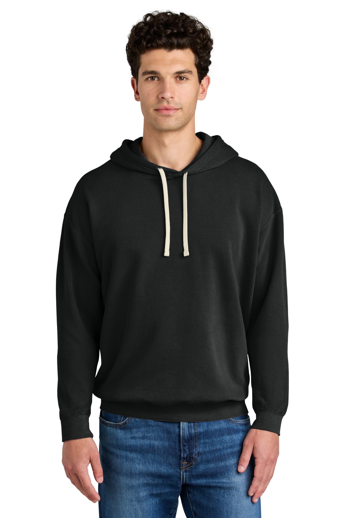 Custom logo Comfort Colors® Lightweight Hooded Sweatshirt 1467 in Black