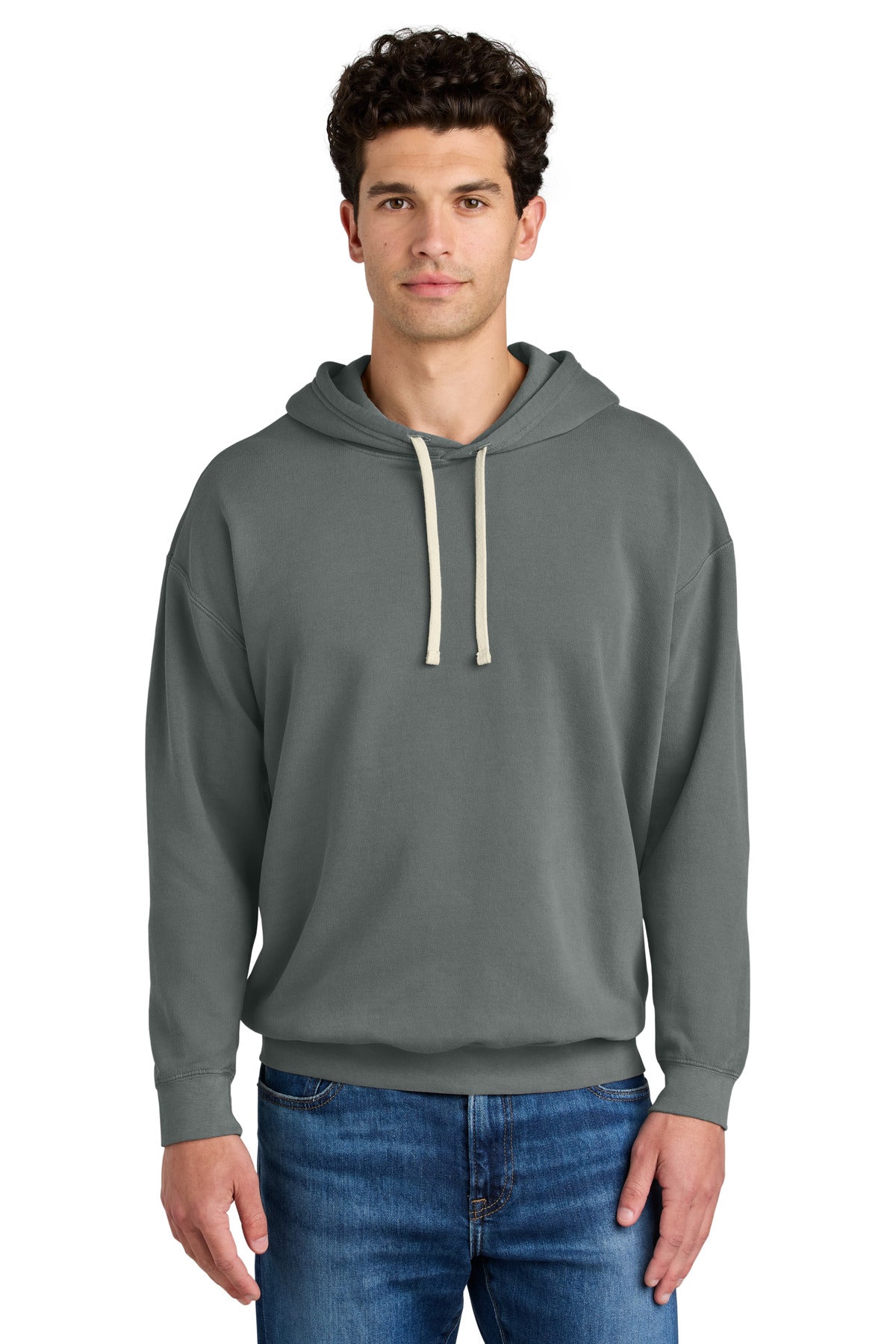 Custom logo Comfort Colors® Lightweight Hooded Sweatshirt 1467 in Grey