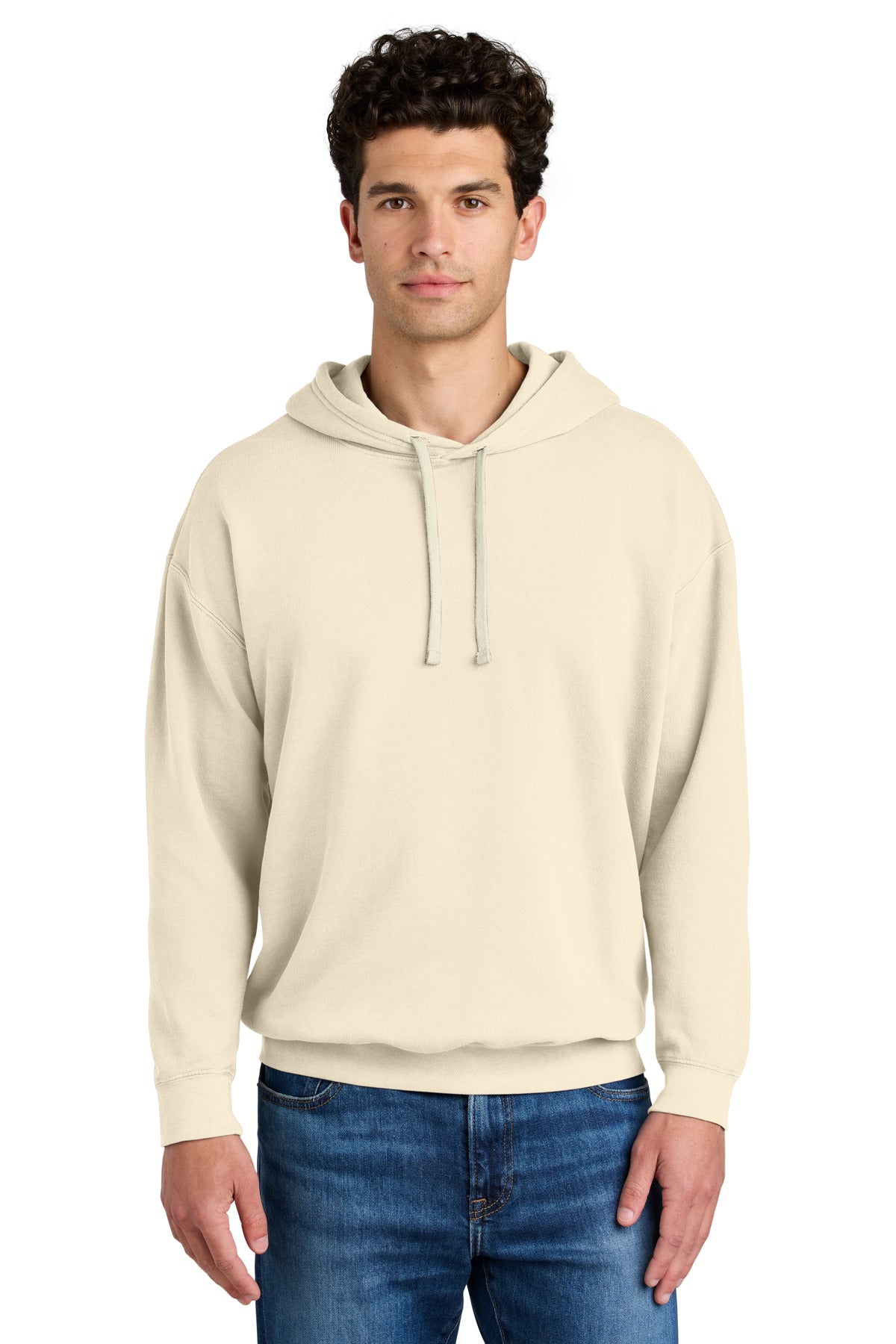 Custom logo Comfort Colors® Lightweight Hooded Sweatshirt 1467 in Ivory