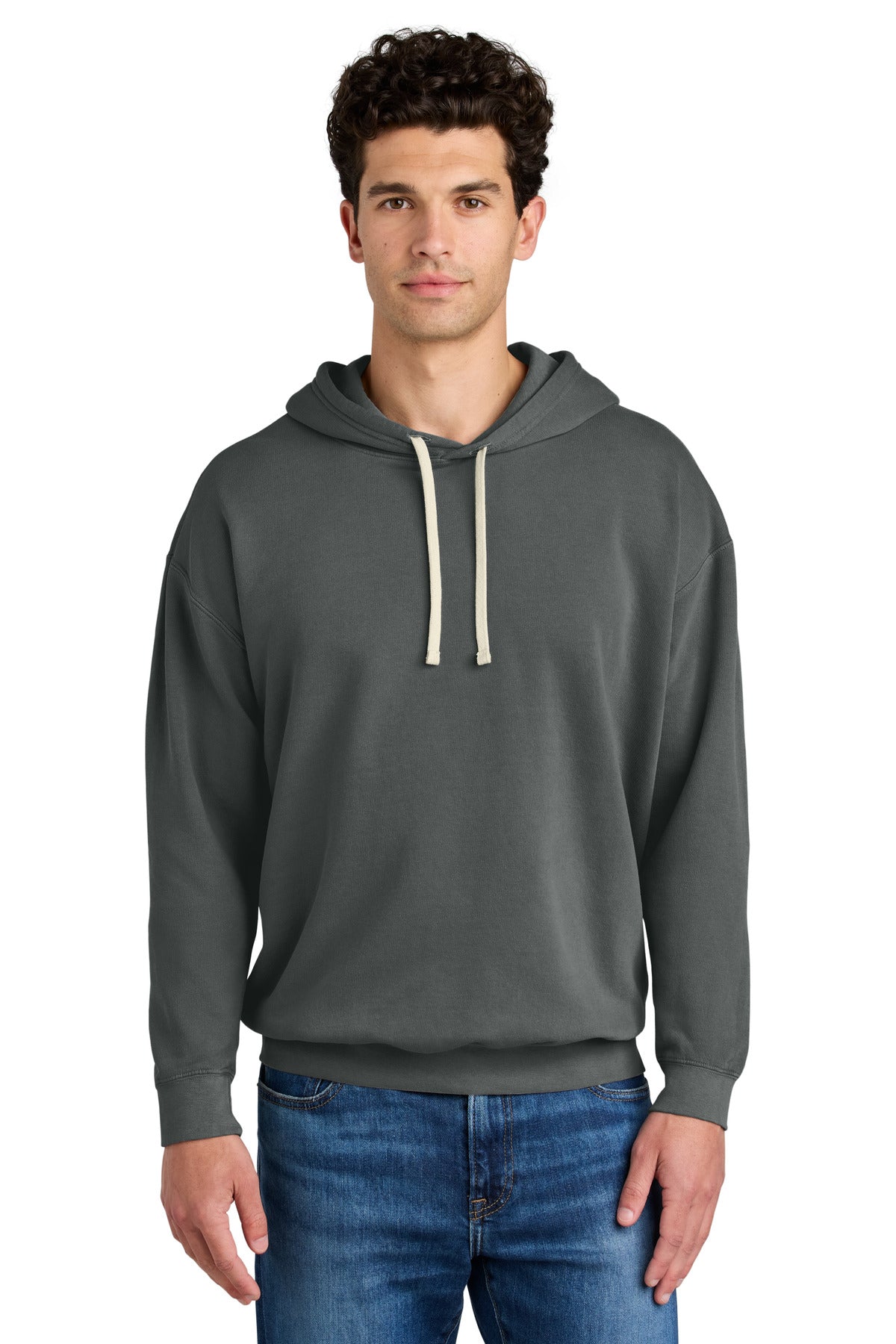 Custom logo Comfort Colors® Lightweight Hooded Sweatshirt 1467 in Pepper