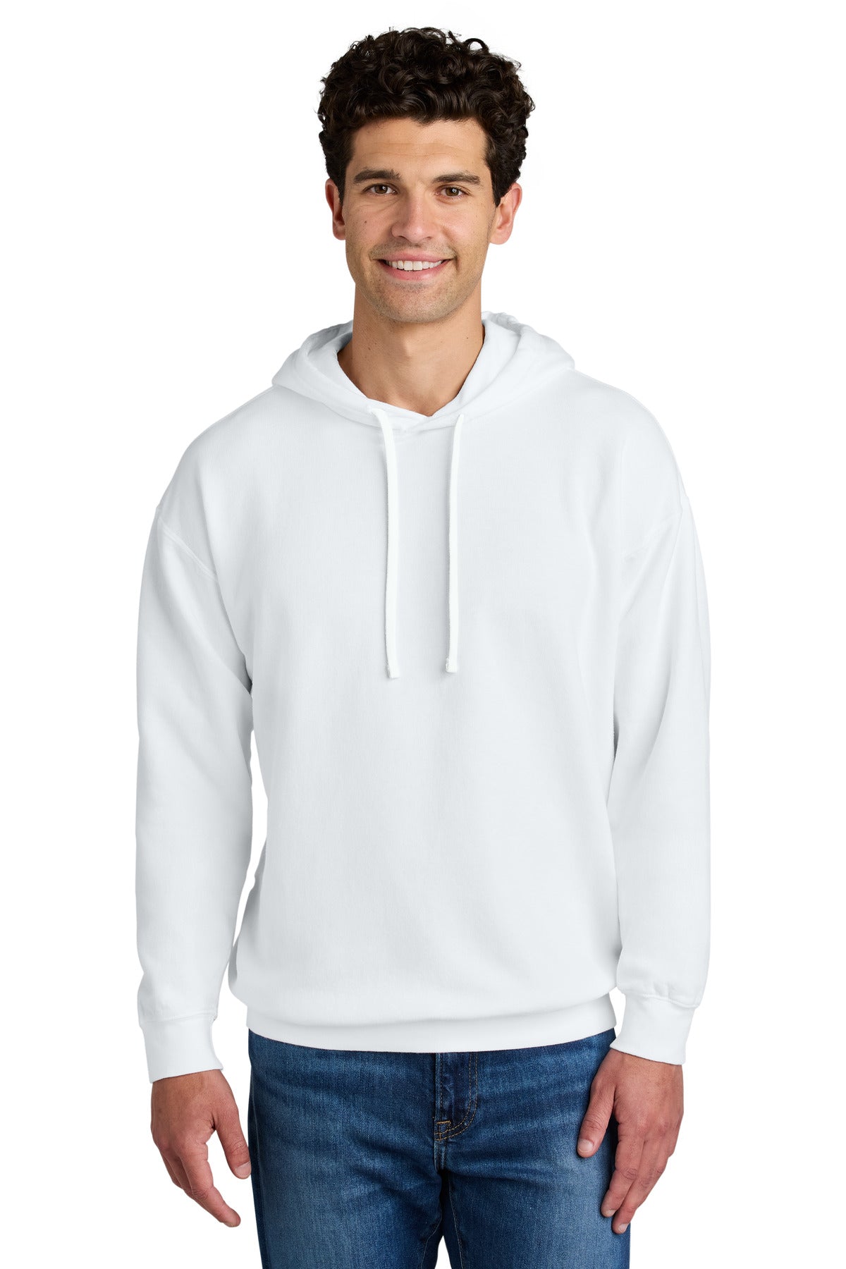 Custom logo Comfort Colors® Lightweight Hooded Sweatshirt 1467 in White