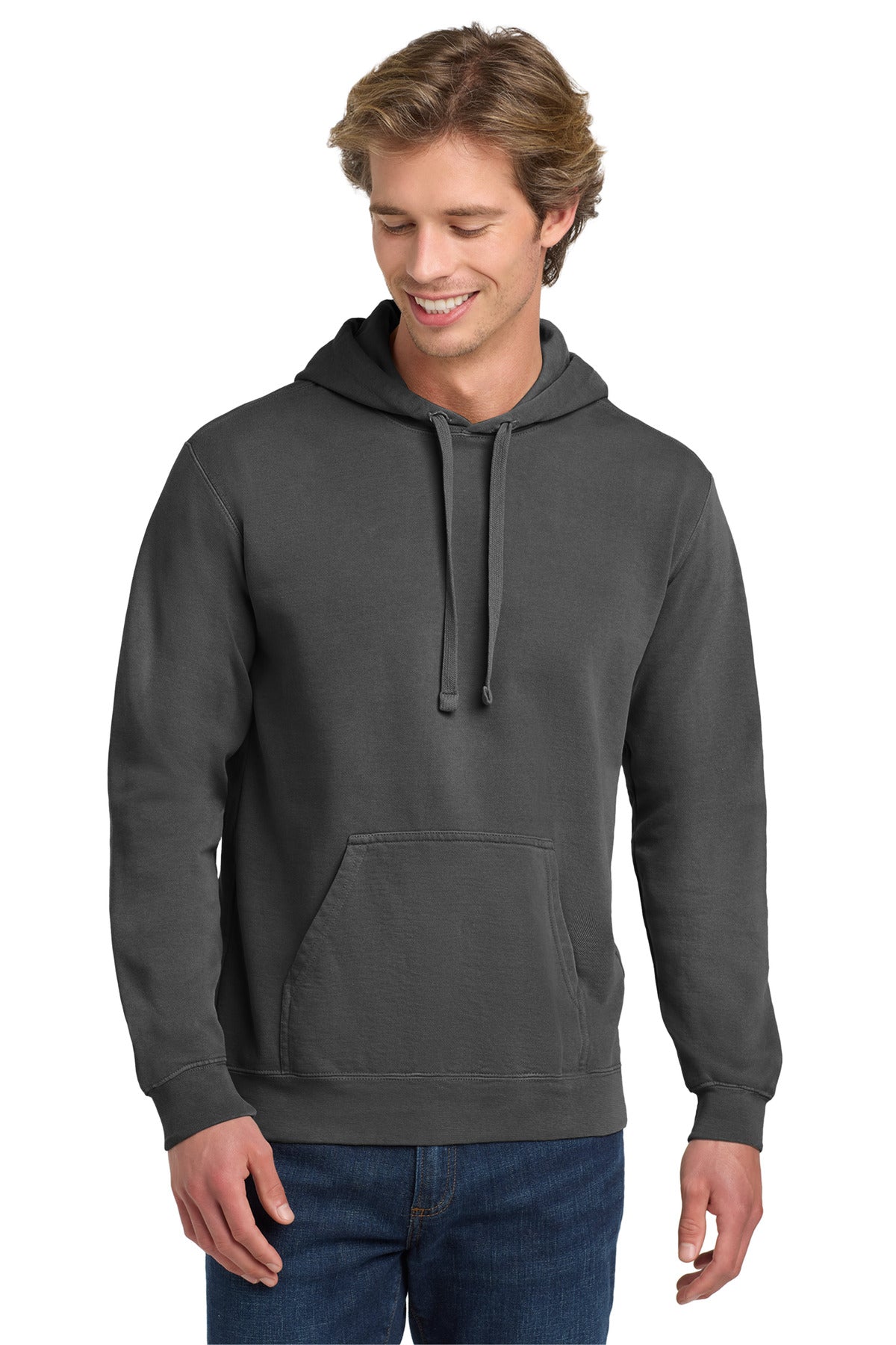 Custom logo COMFORT COLORS ® Ring Spun Hooded Sweatshirt. 1567 in Pepper