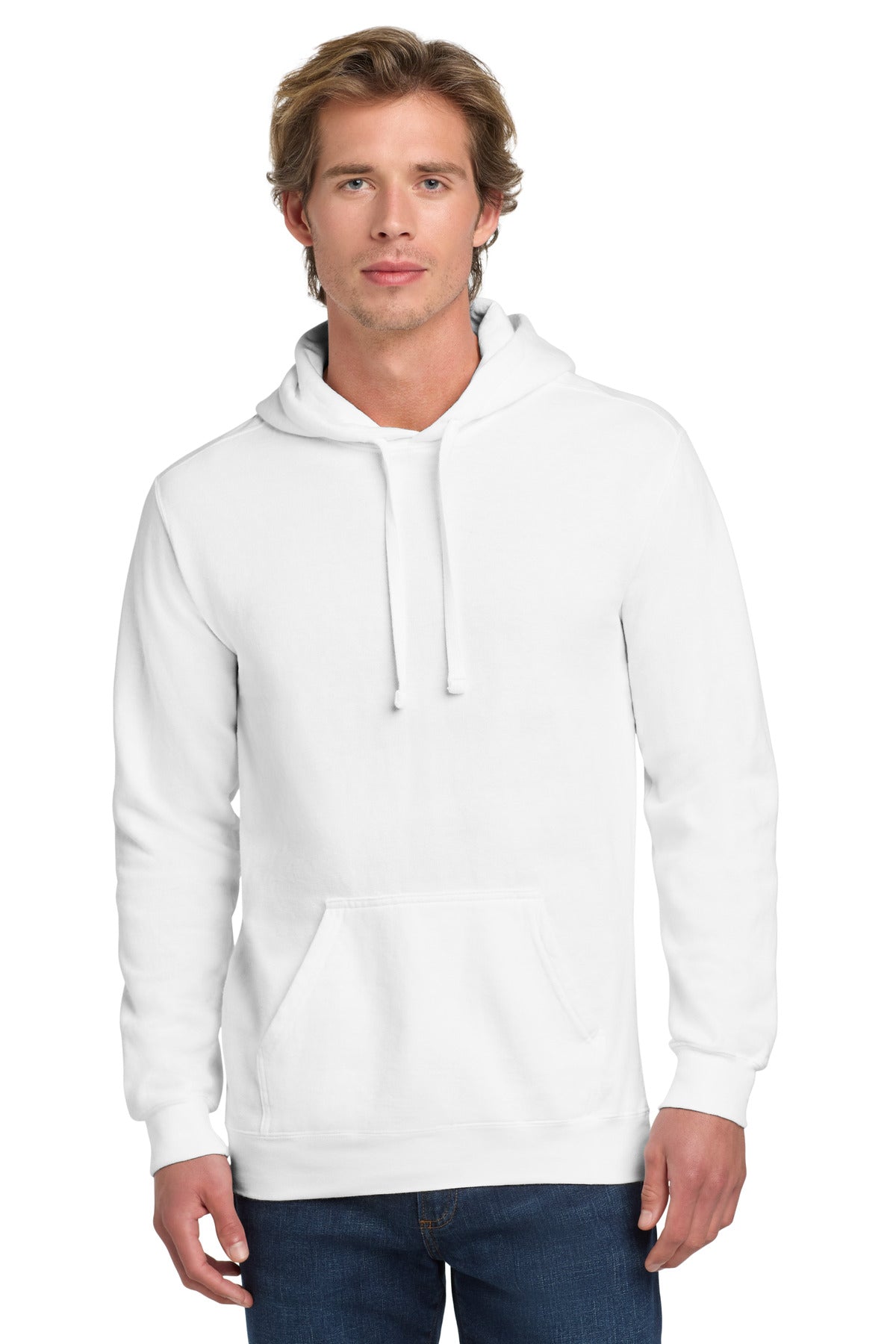 Custom logo COMFORT COLORS ® Ring Spun Hooded Sweatshirt. 1567 in White
